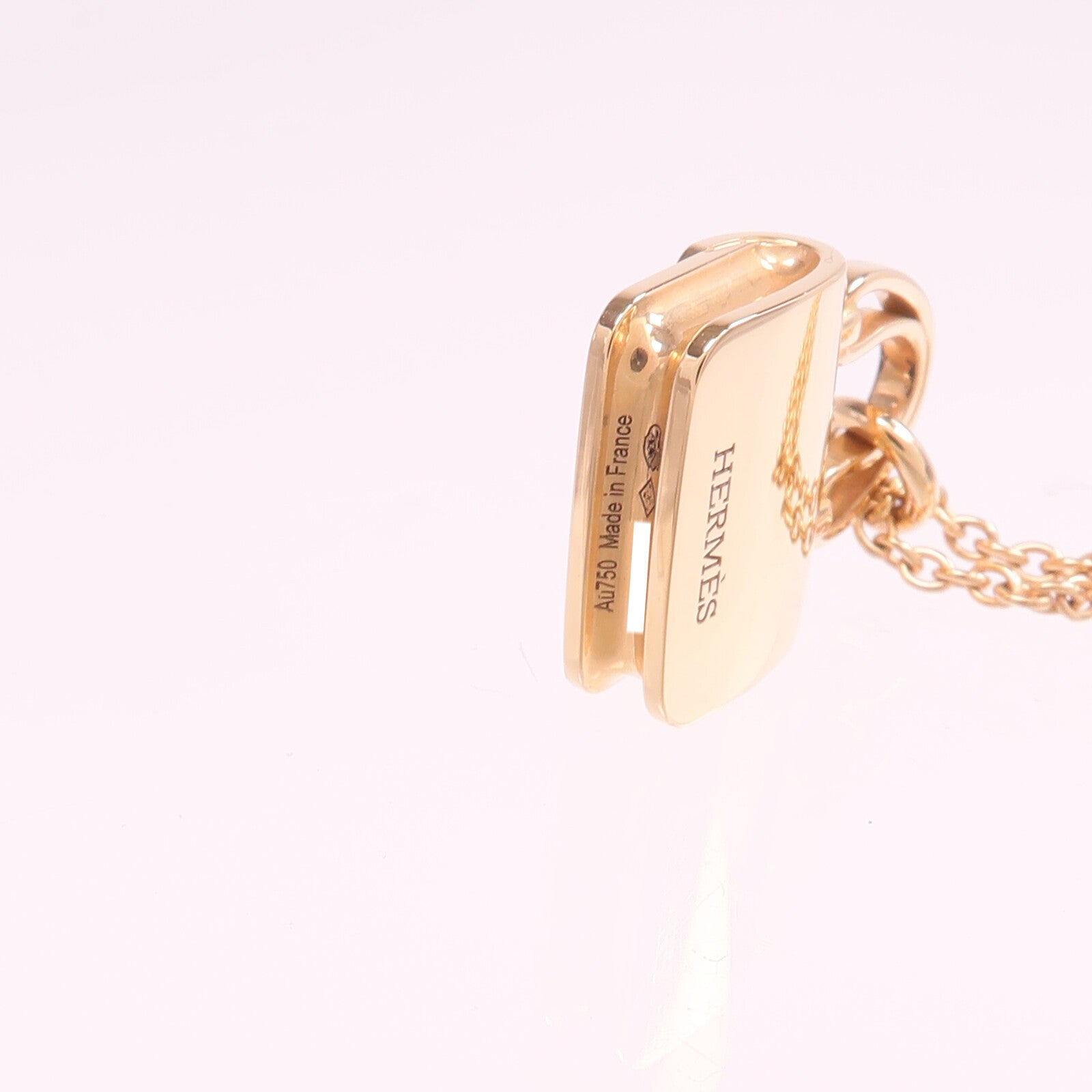HERMES 18K玫瑰金Amulettes Constance Pendant鑽石項鍊