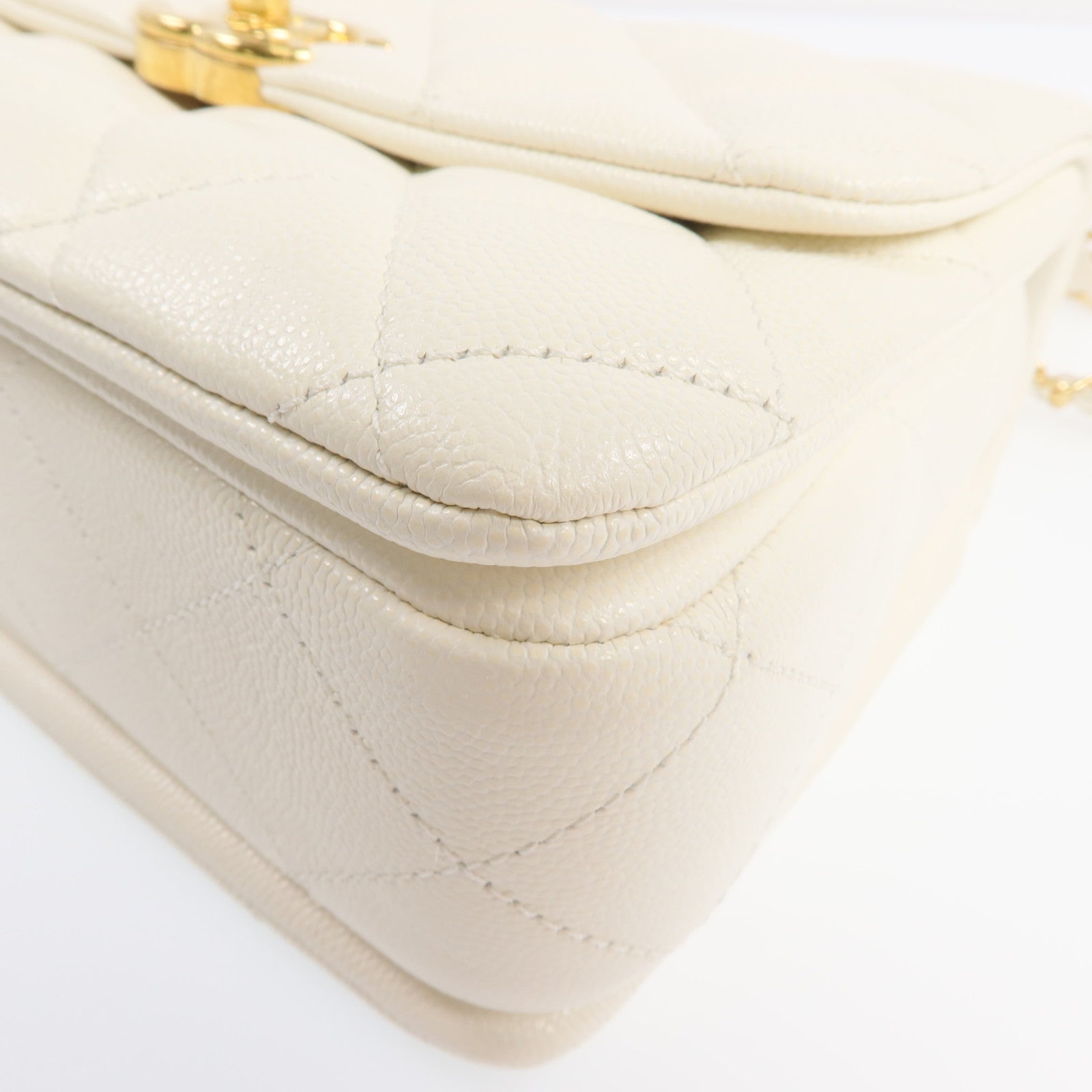 CHANEL 牛皮皮革Chain Shoulder Bag金扣鏈帶肩背袋