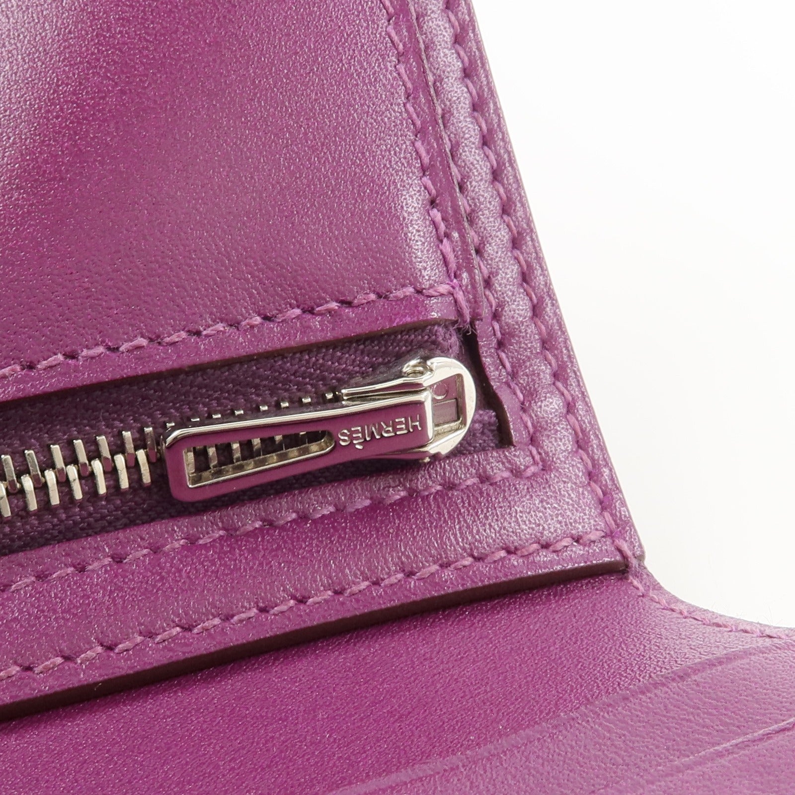 HERMES Tadelakt 皮革/蜥蝪皮革Bearn Compact Wallet錢包Anemone