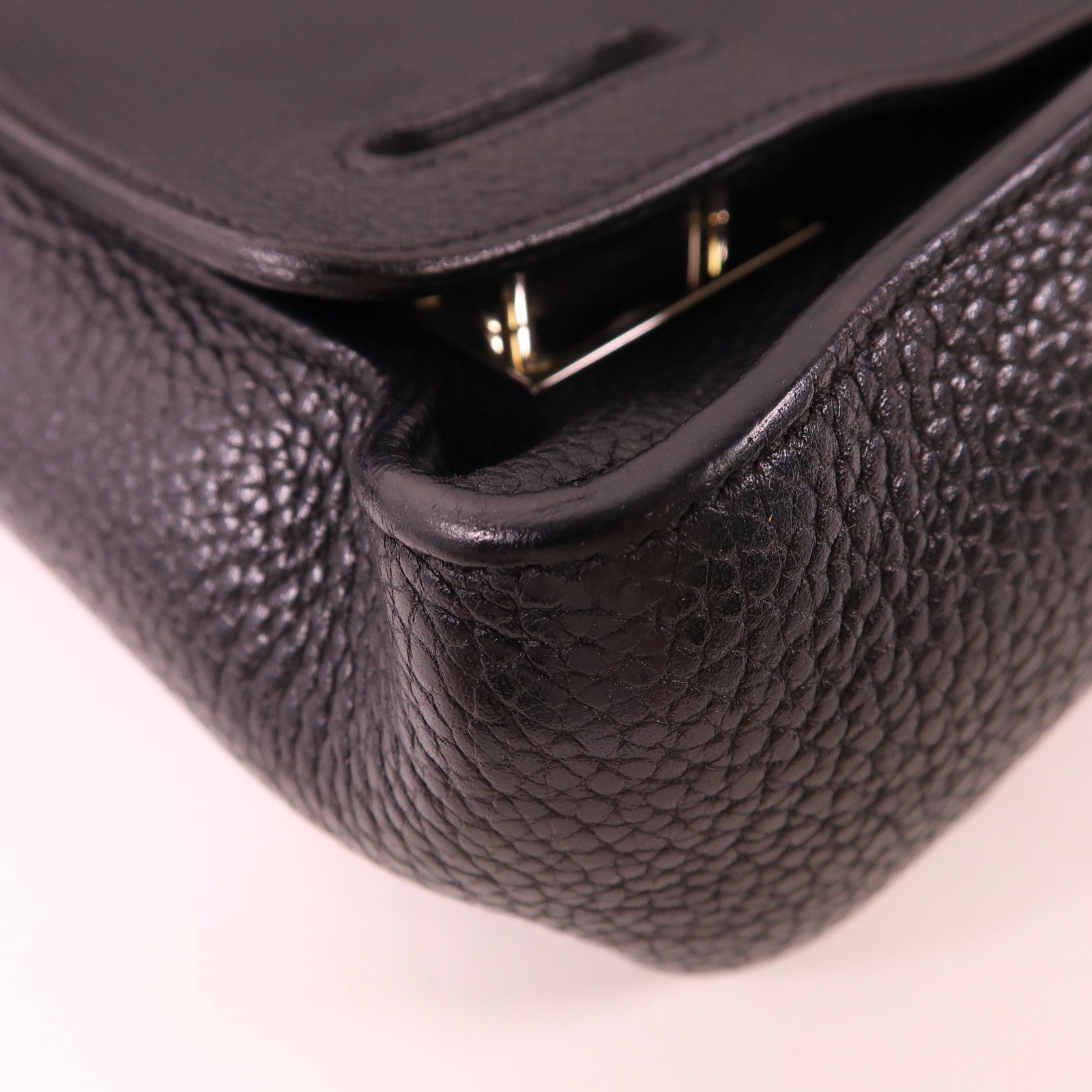 HERMES 【激減優惠】Clemence皮革Steve 27肩背袋89 Noir