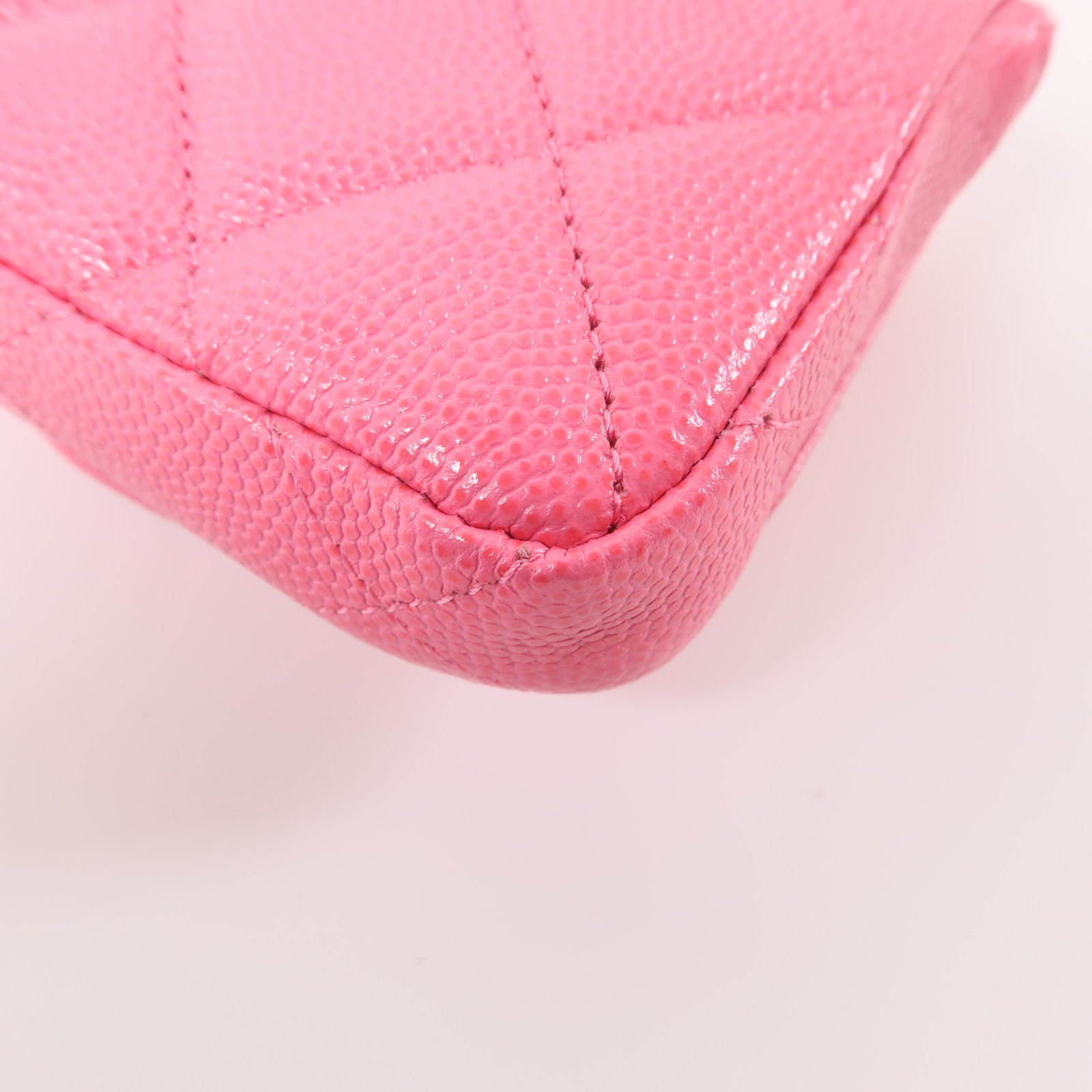 CHANEL 牛皮皮革Chain Waist Bag金扣腰包粉紅色