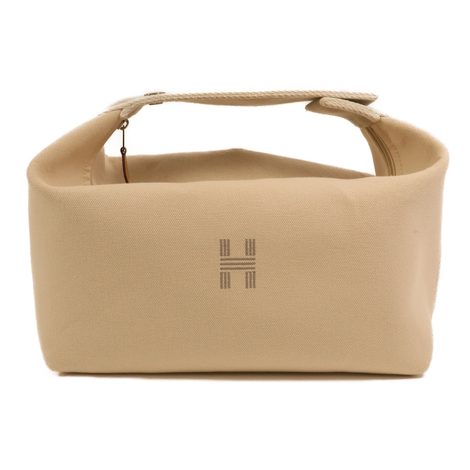 HERMES 帆布Bride a Brac GM銀扣手挽袋