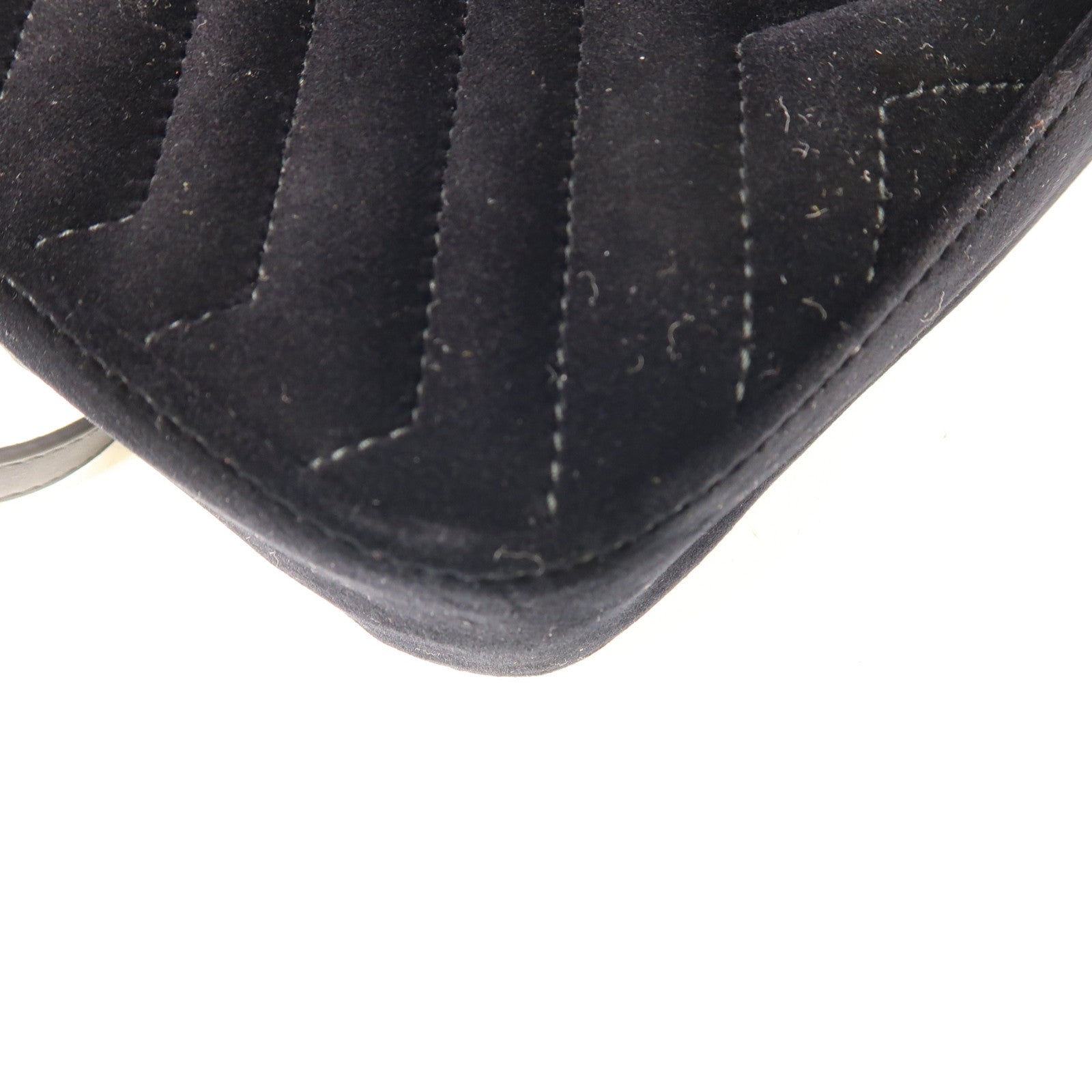 GUCCI 絨布GG Marmont金扣鏈帶肩背袋黑色