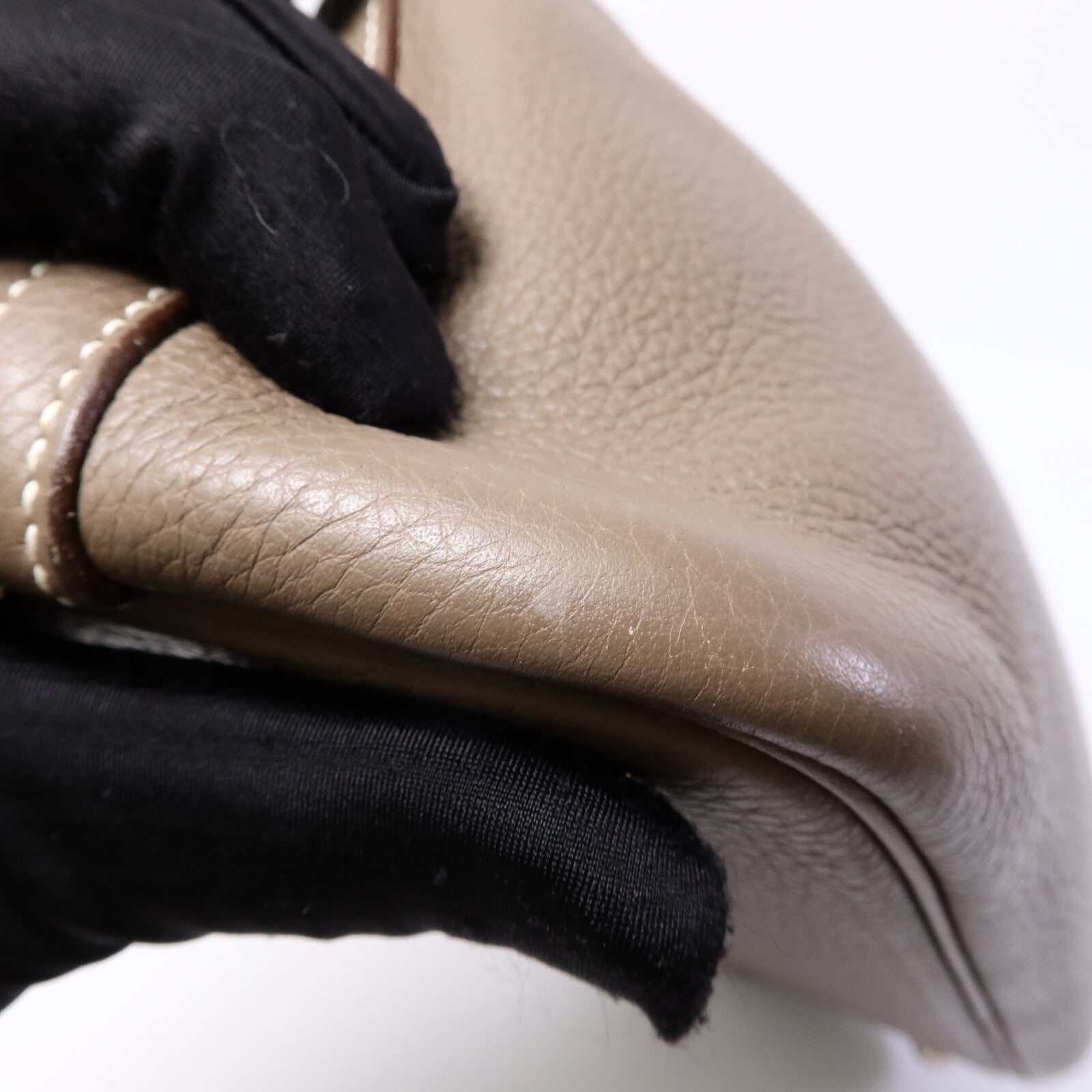 HERMES Clemence皮革Bolide 31手挽袋Etoupe