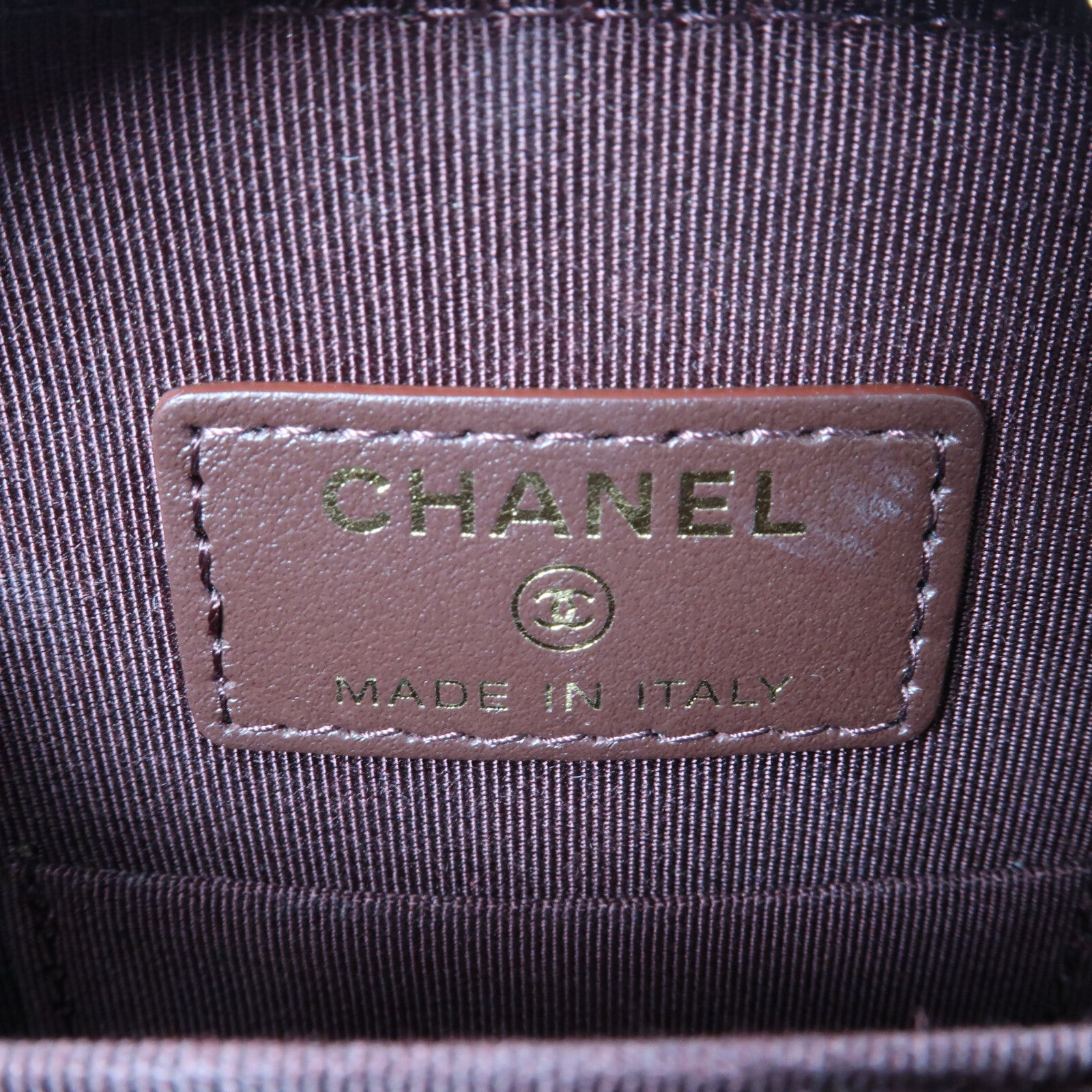 CHANEL 牛皮皮革Phone Bag金扣鏈帶肩背袋