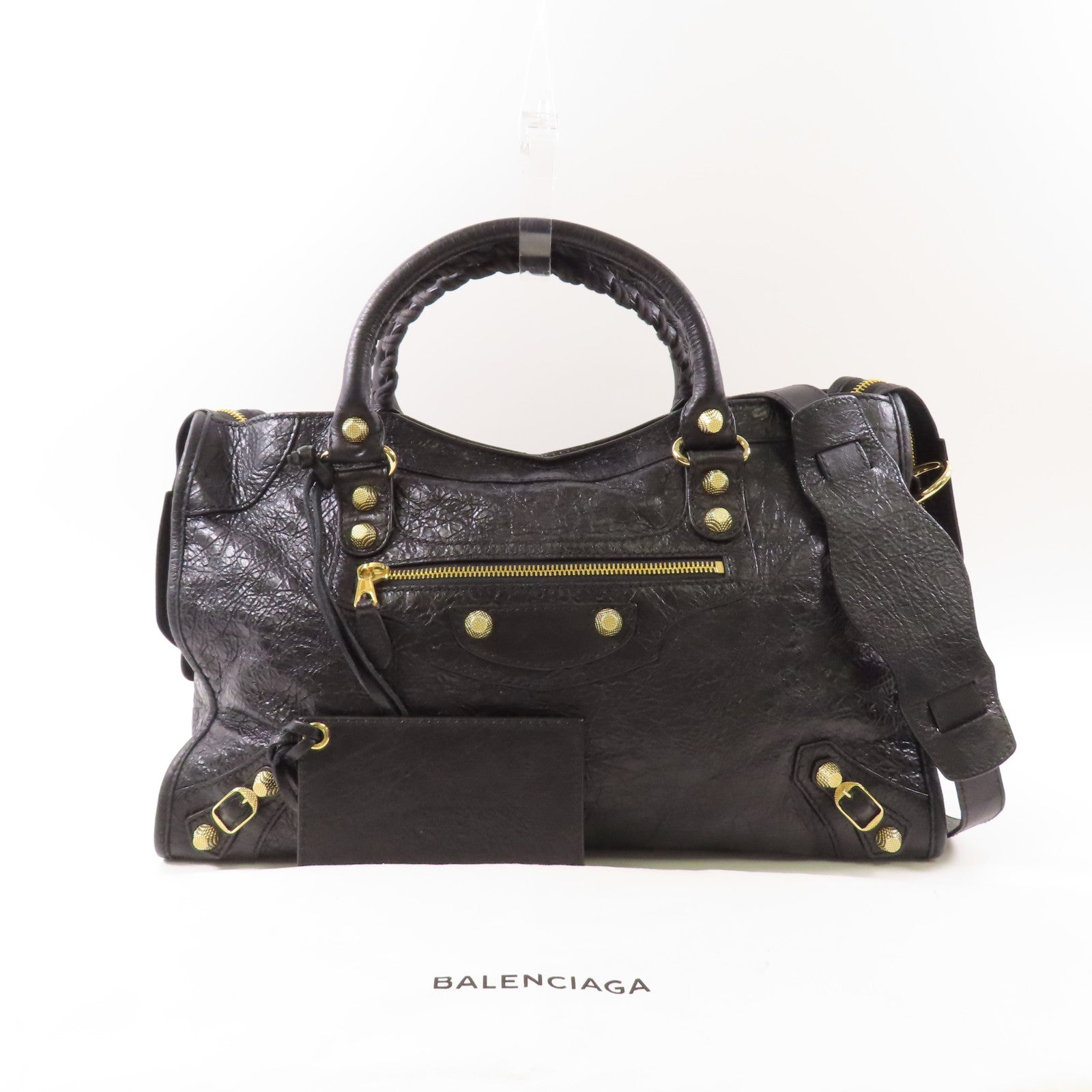 BALENCIAGA 牛皮皮革Giant City金扣手挽肩背兩用袋
