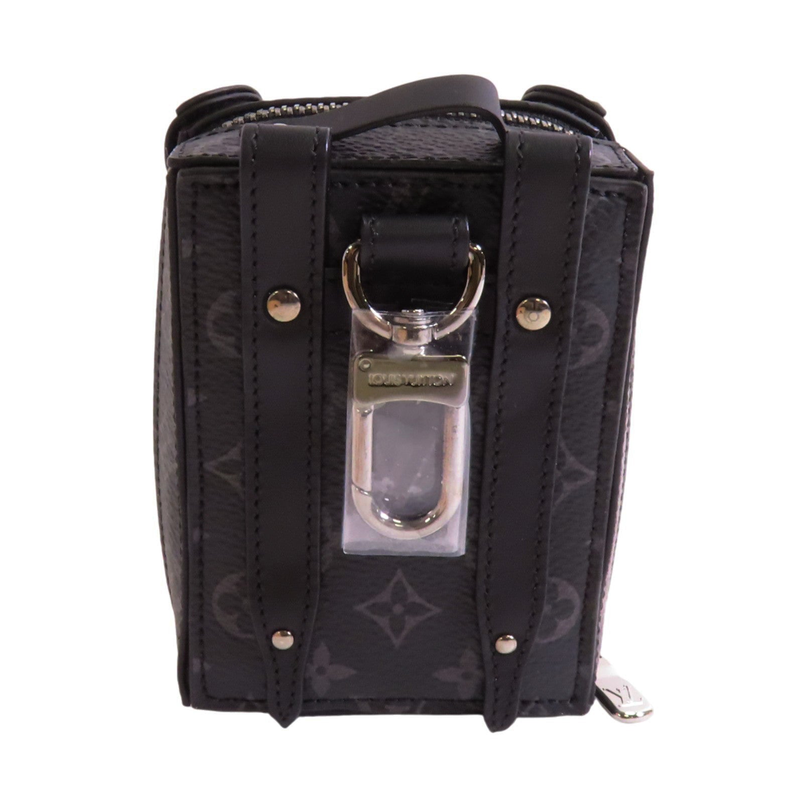 LOUIS VUITTON Monogram Eclipse Trunk Keychain銀扣吊飾鑰匙扣