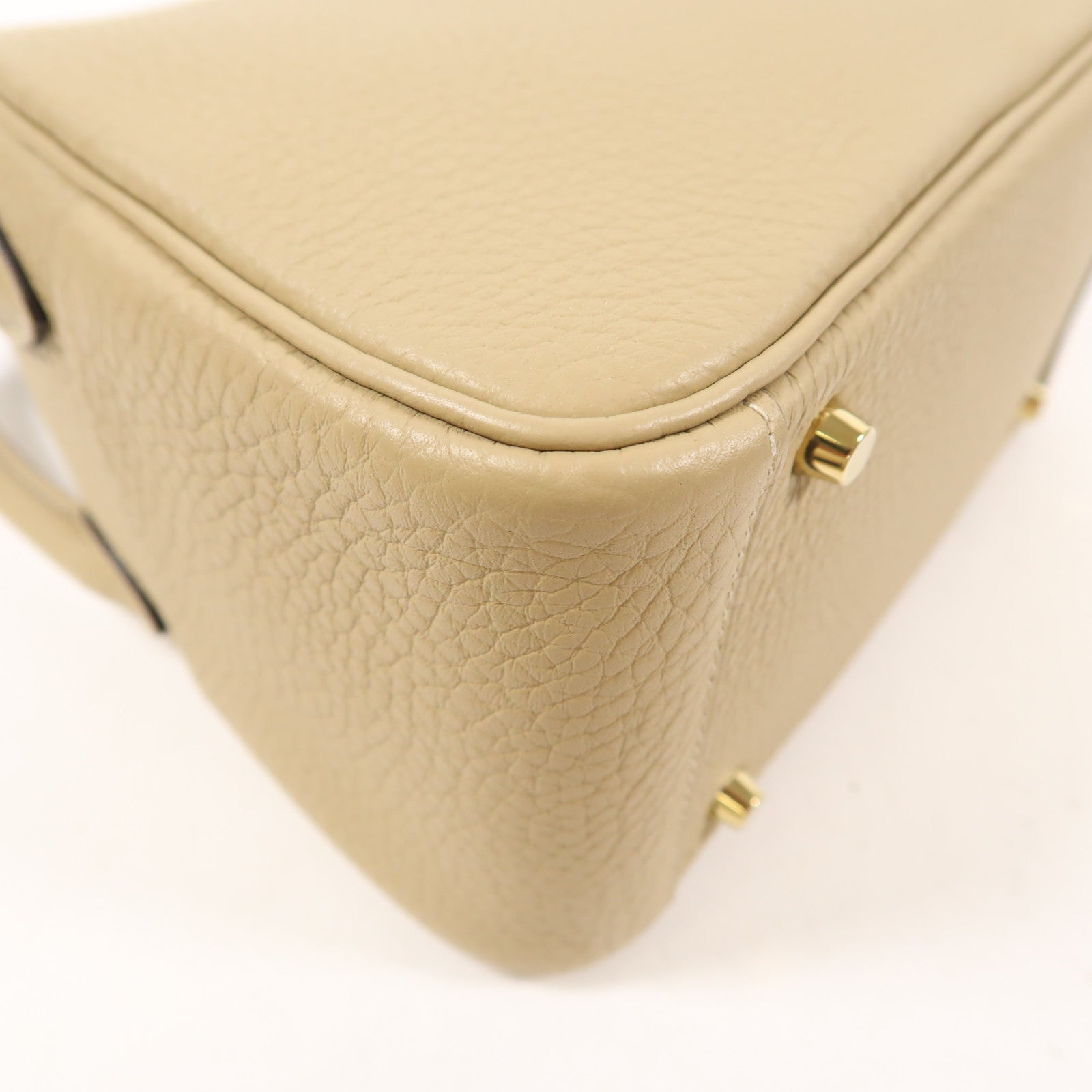 HERMES Clemence皮革Mini Lindy金扣手挽肩背兩用袋Trench
