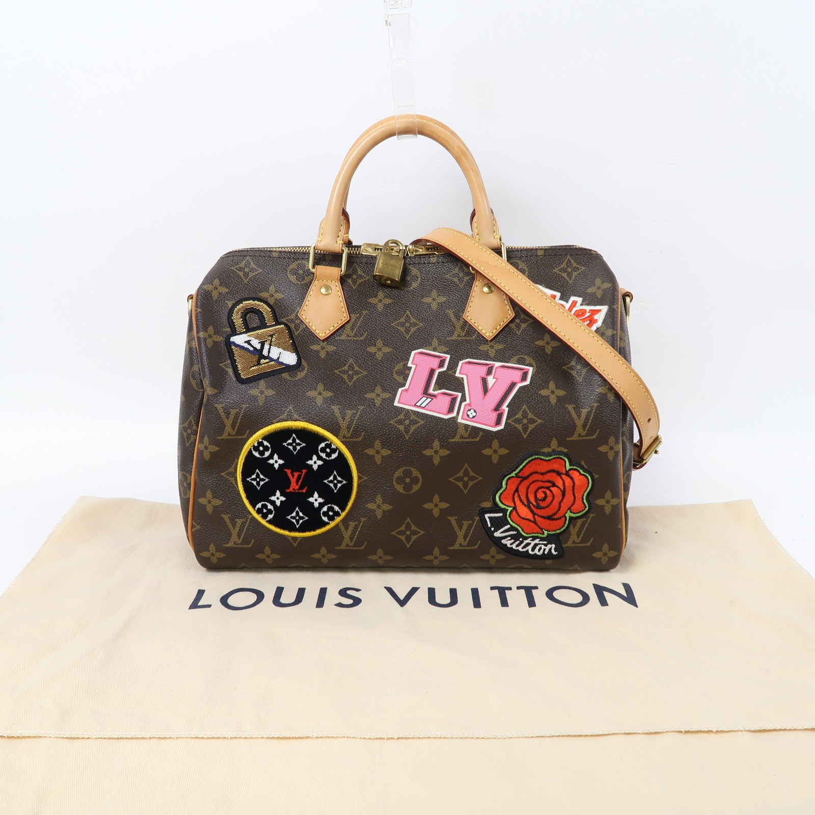 LOUIS VUITTON Monogram Speedy Bandoulière 30金扣手挽肩背兩用袋啡色