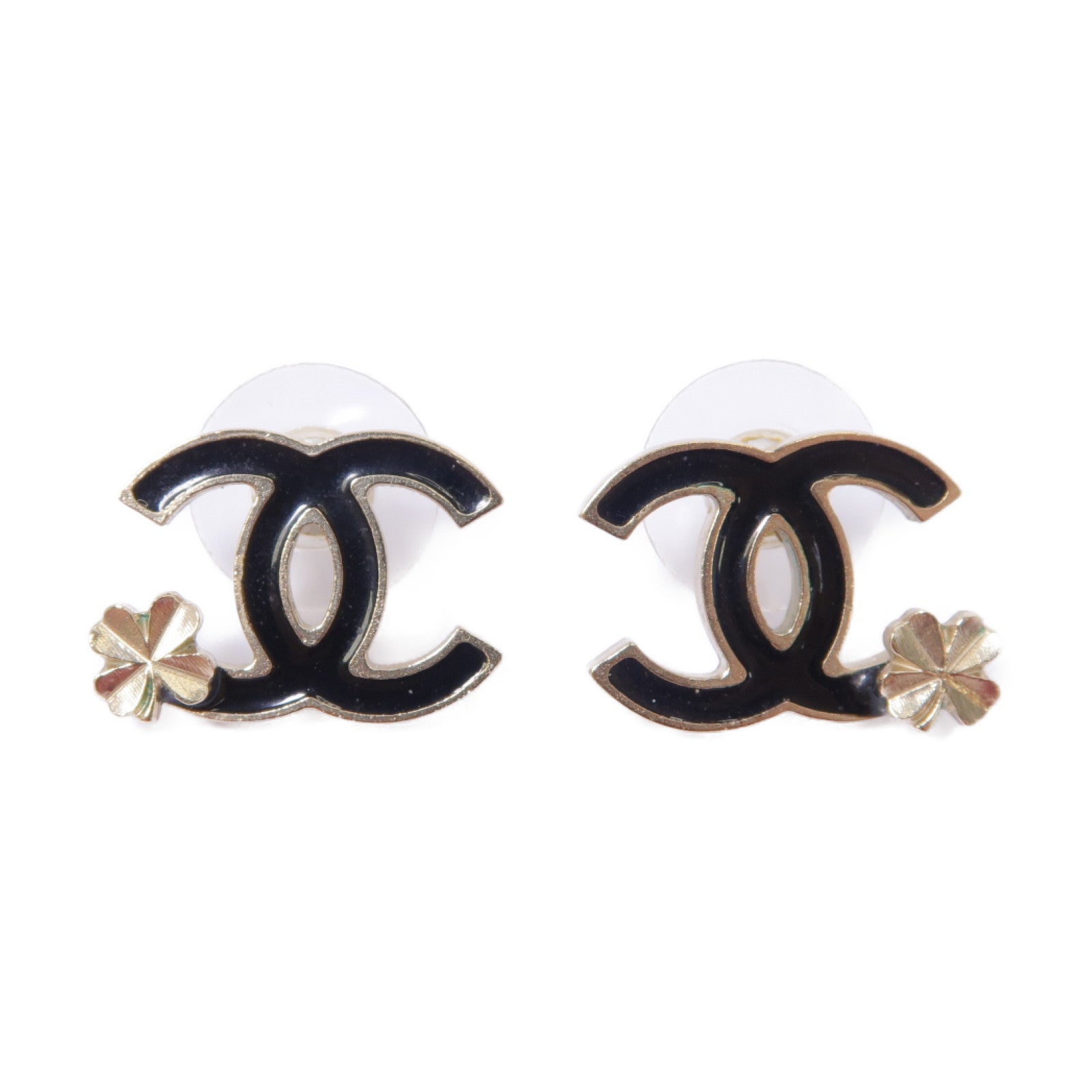 CHANEL PVC/金屬Earrings耳環黑色