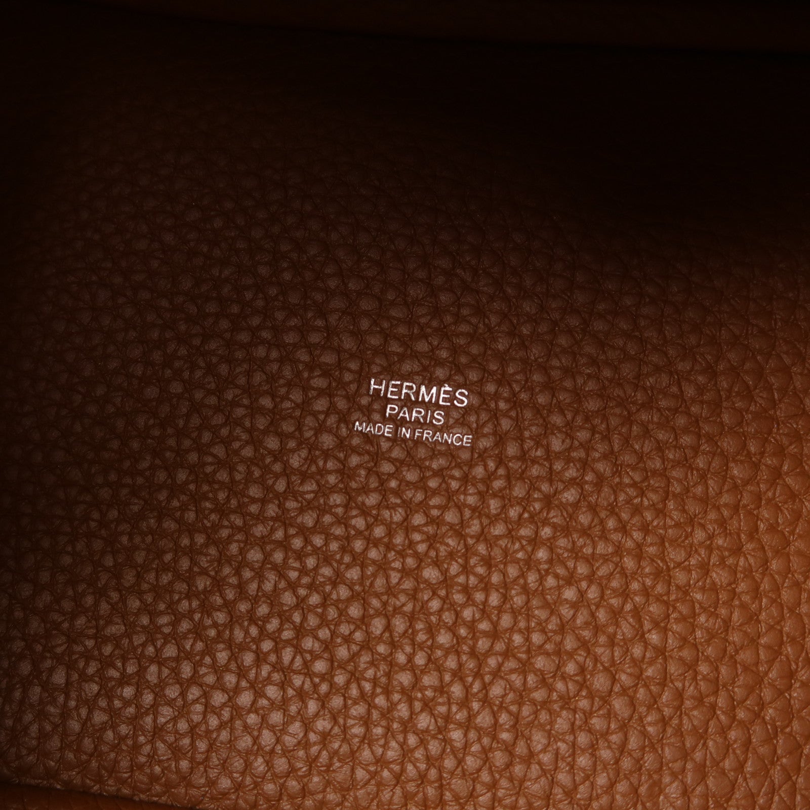 HERMES Clemence皮革Picotin PM銀扣手挽袋金色