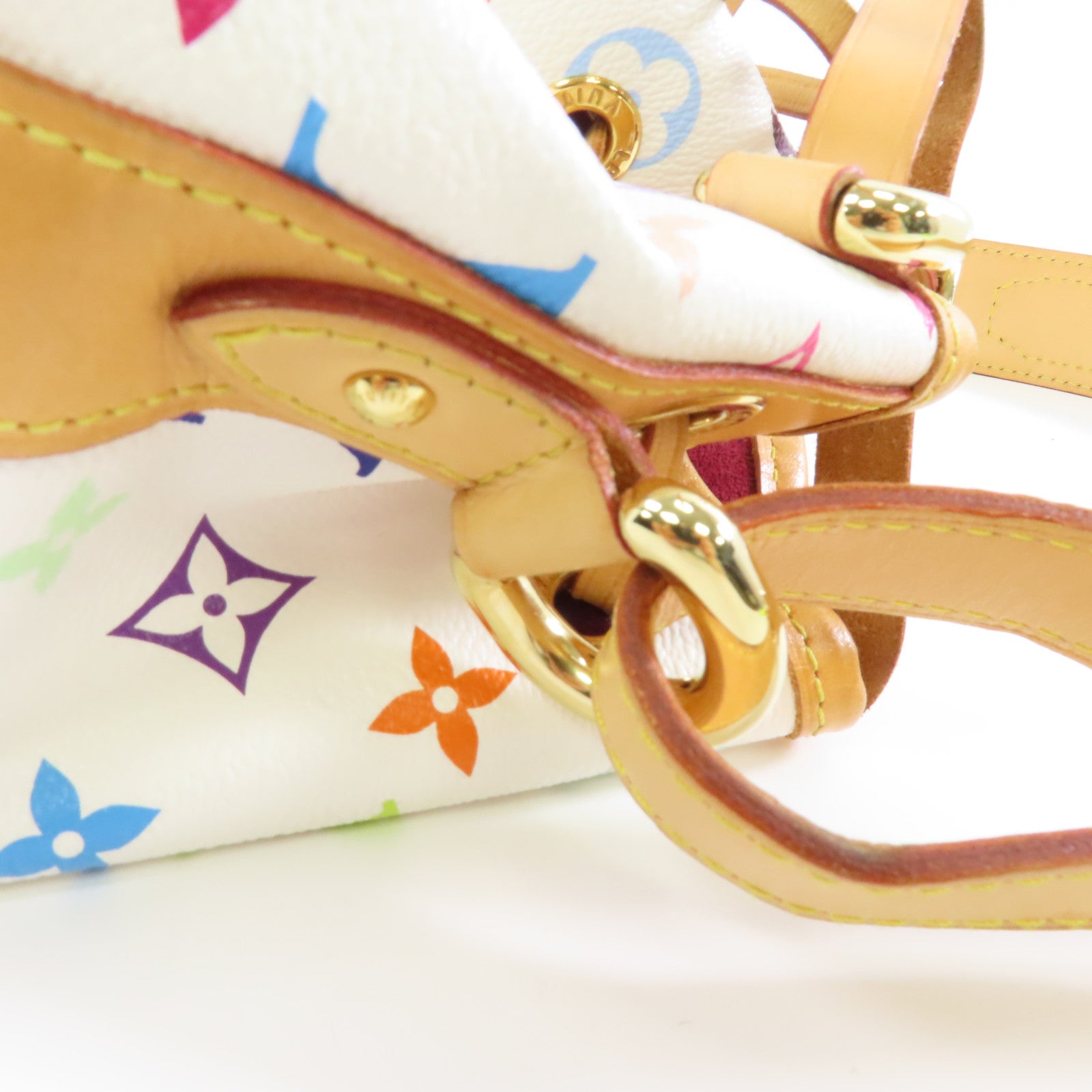 LOUIS VUITTON Monogram Multicolore Petit Noe金扣肩背袋白色/彩色