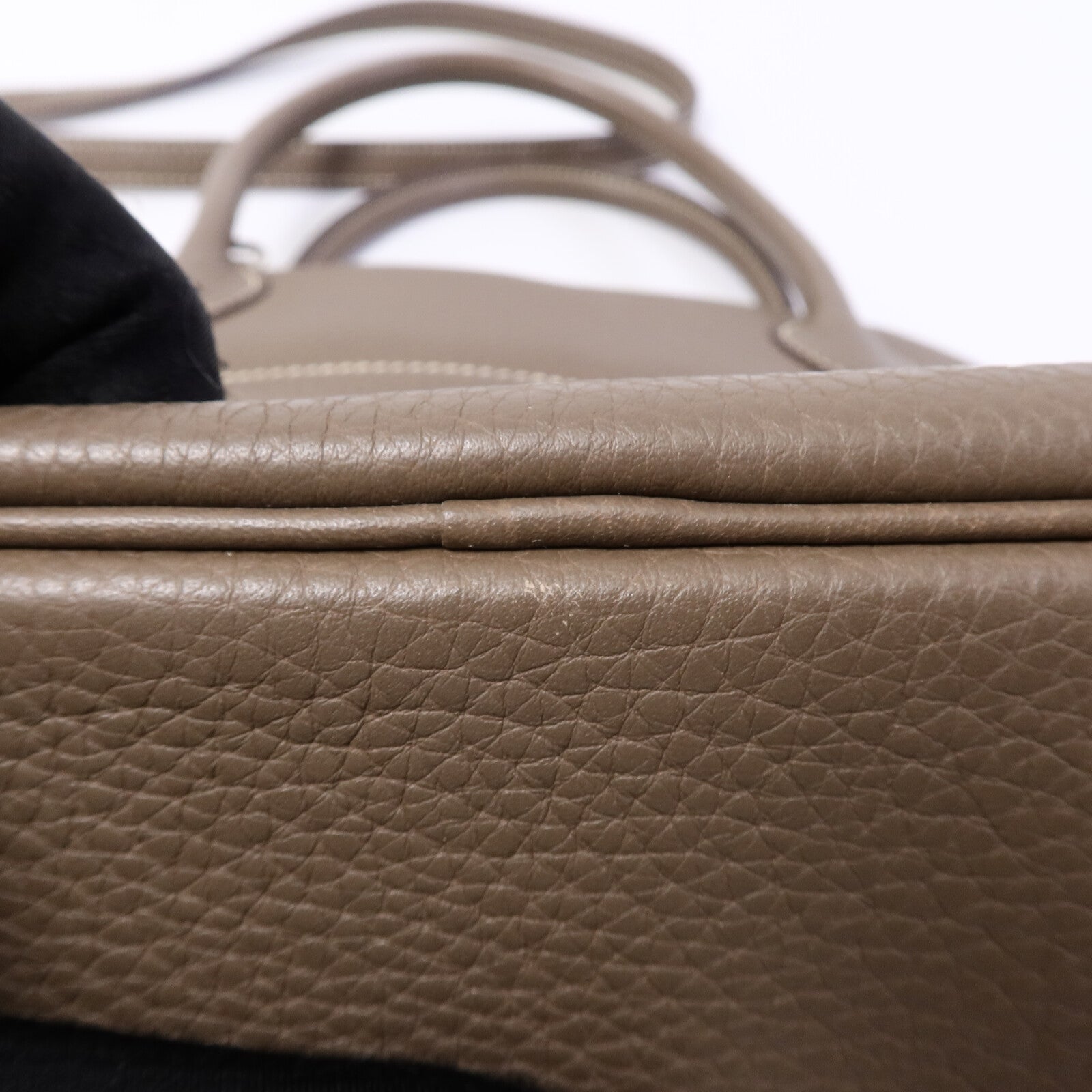 HERMES Clemence皮革Bolide 31手挽袋Etoupe