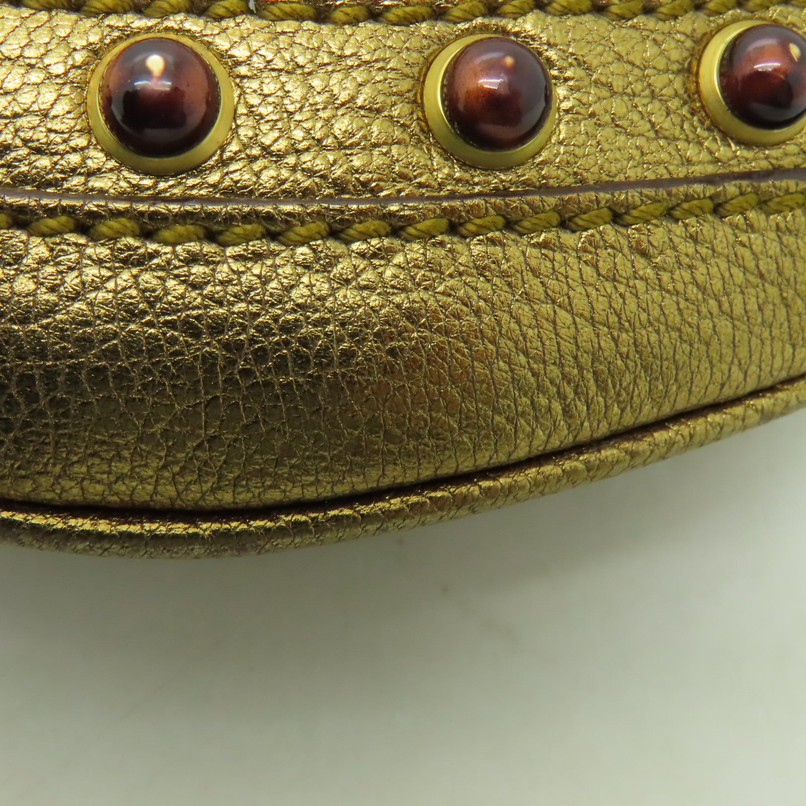 GUCCI **【清倉大減價】皮革/帆布Shoulder Bag金扣肩背袋金色