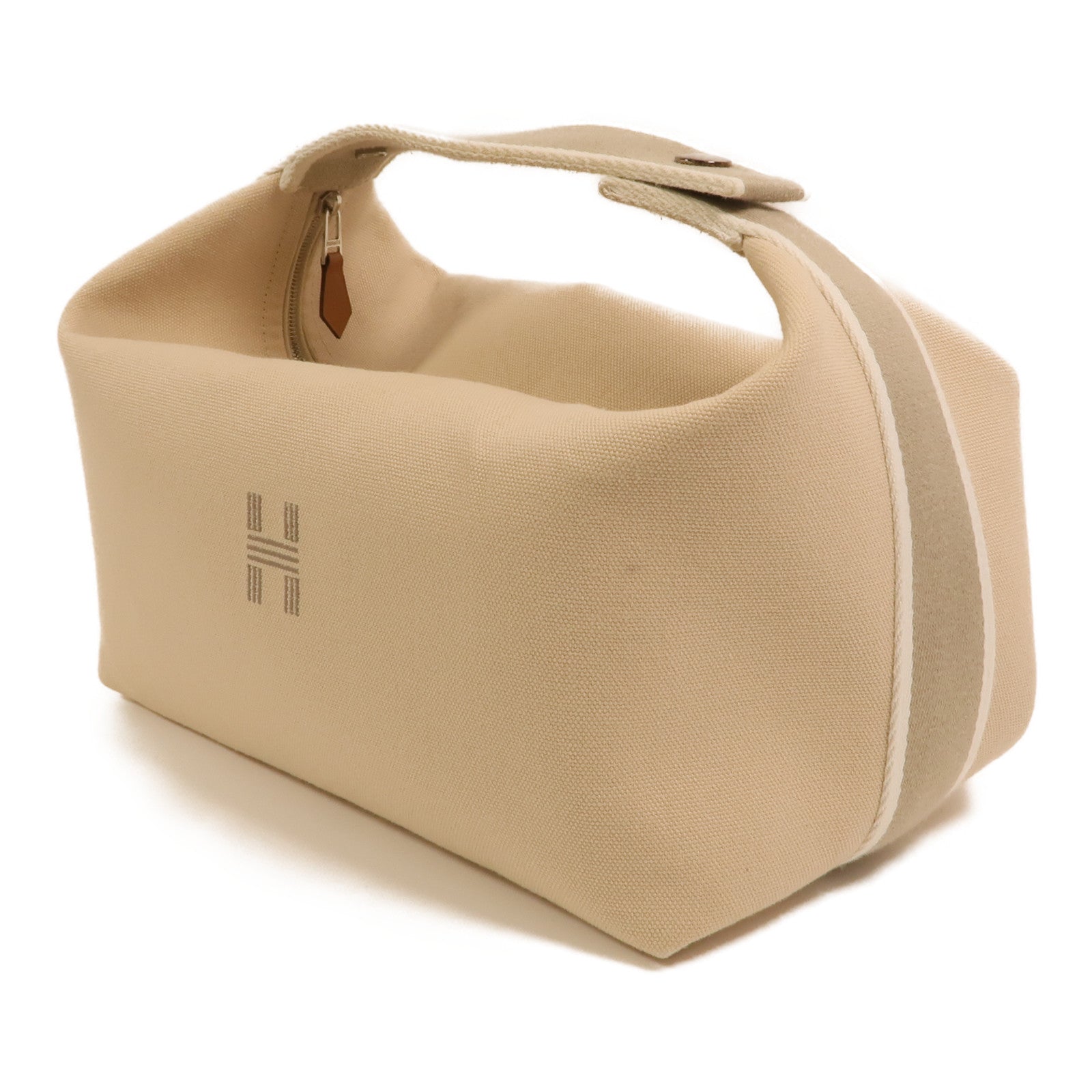 HERMES 帆布Bride a Brac GM銀扣手挽袋