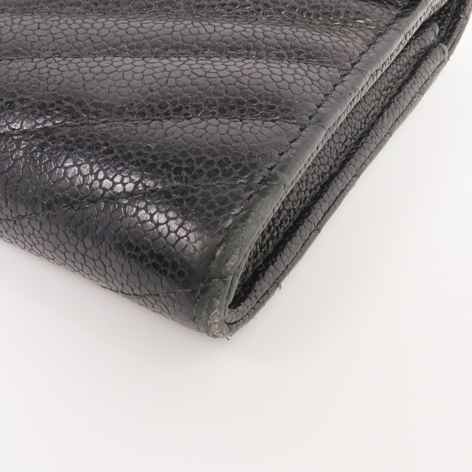 CHANEL 牛皮皮革Long Wallet銀扣長錢包