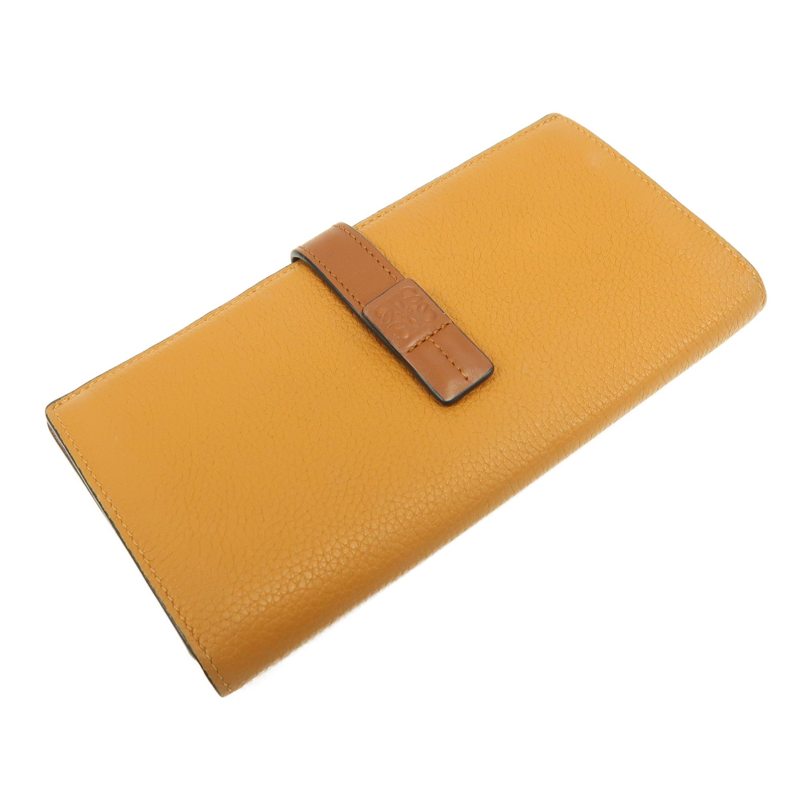 LOEWE 【激減優惠】牛皮皮革Long Wallet銀扣長錢包啡色