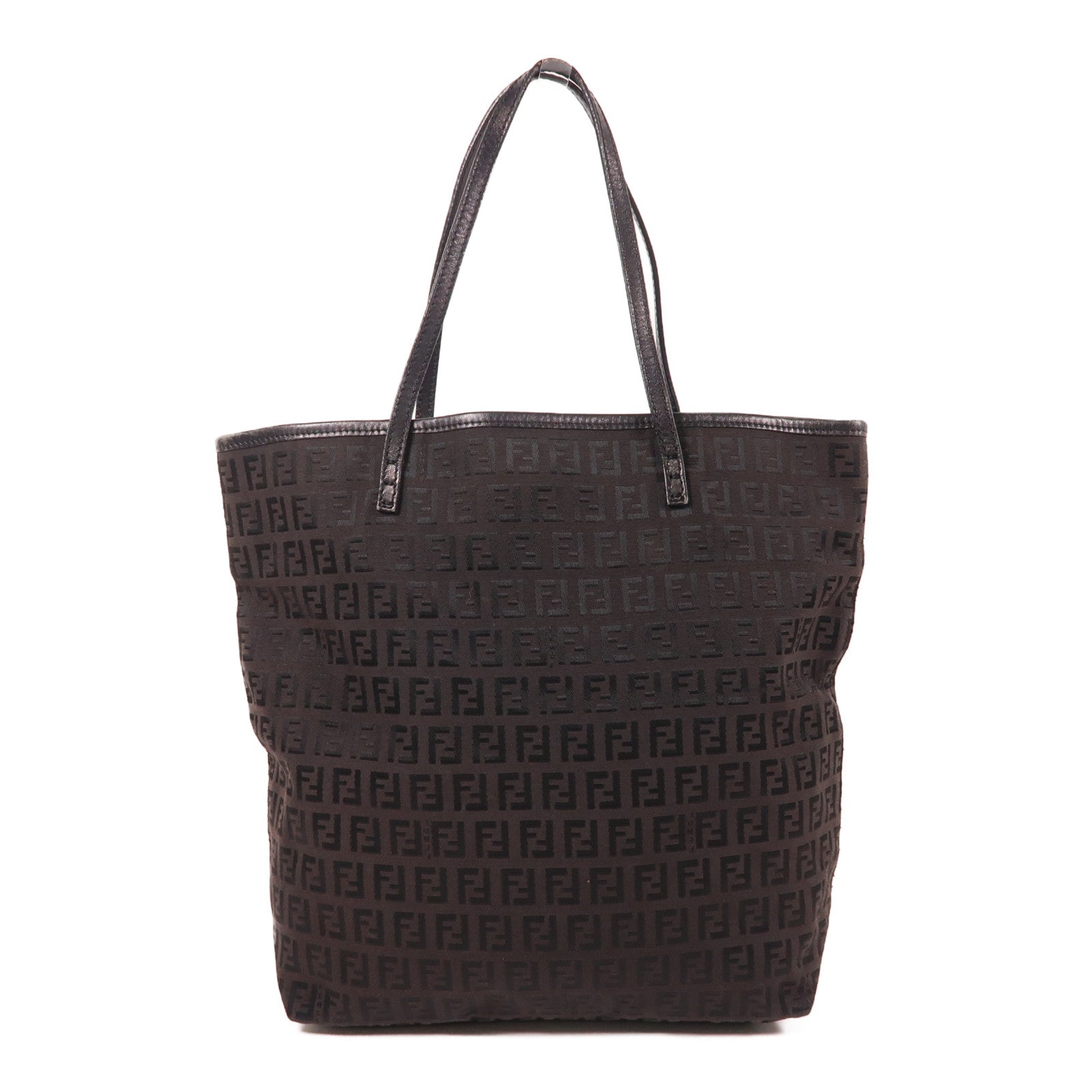 FENDI 帆布Shoulder Bag銀扣肩背袋啡色