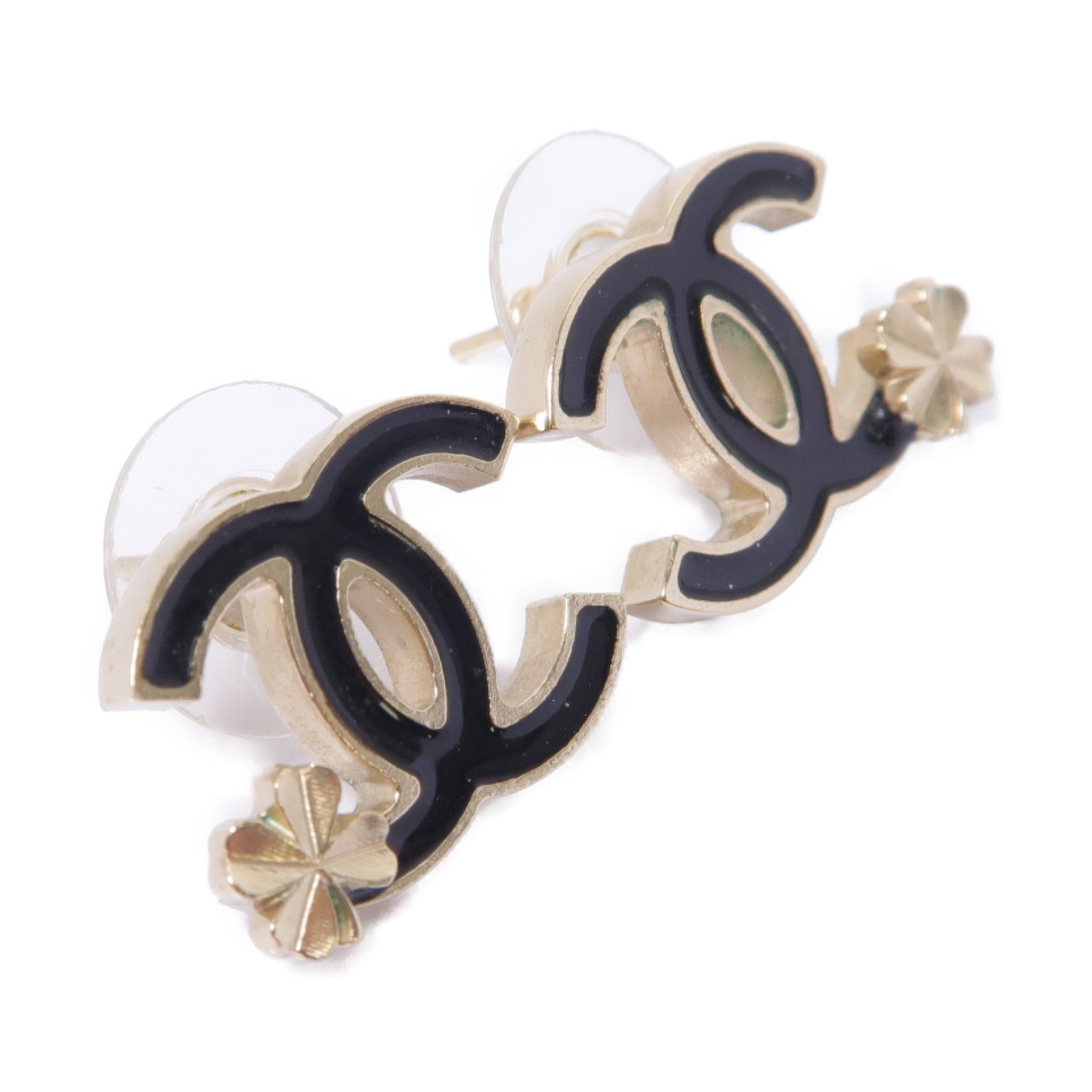 CHANEL PVC/金屬Earrings耳環黑色