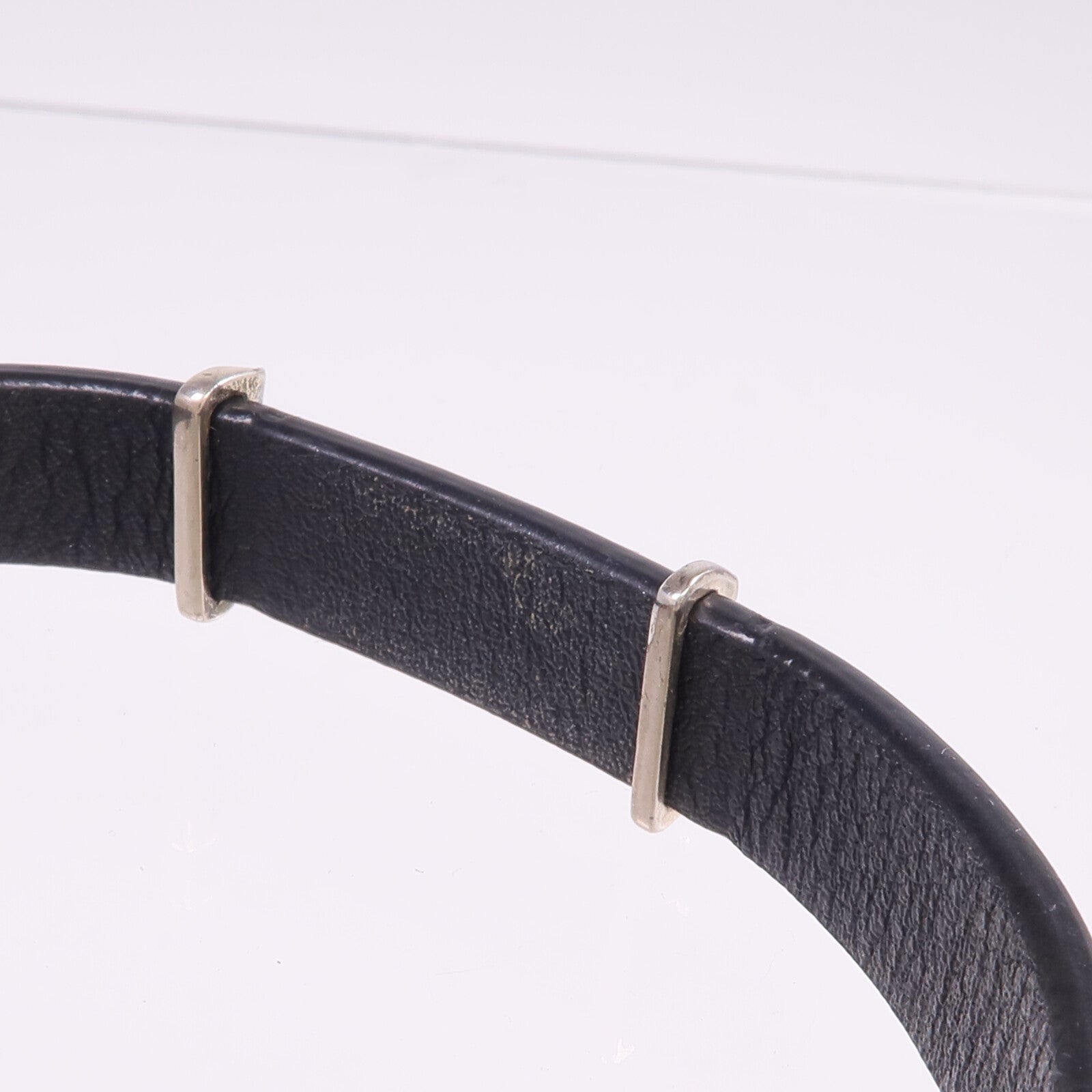 SAINT LAURENT 牛皮皮革Bracelet銀扣手帶