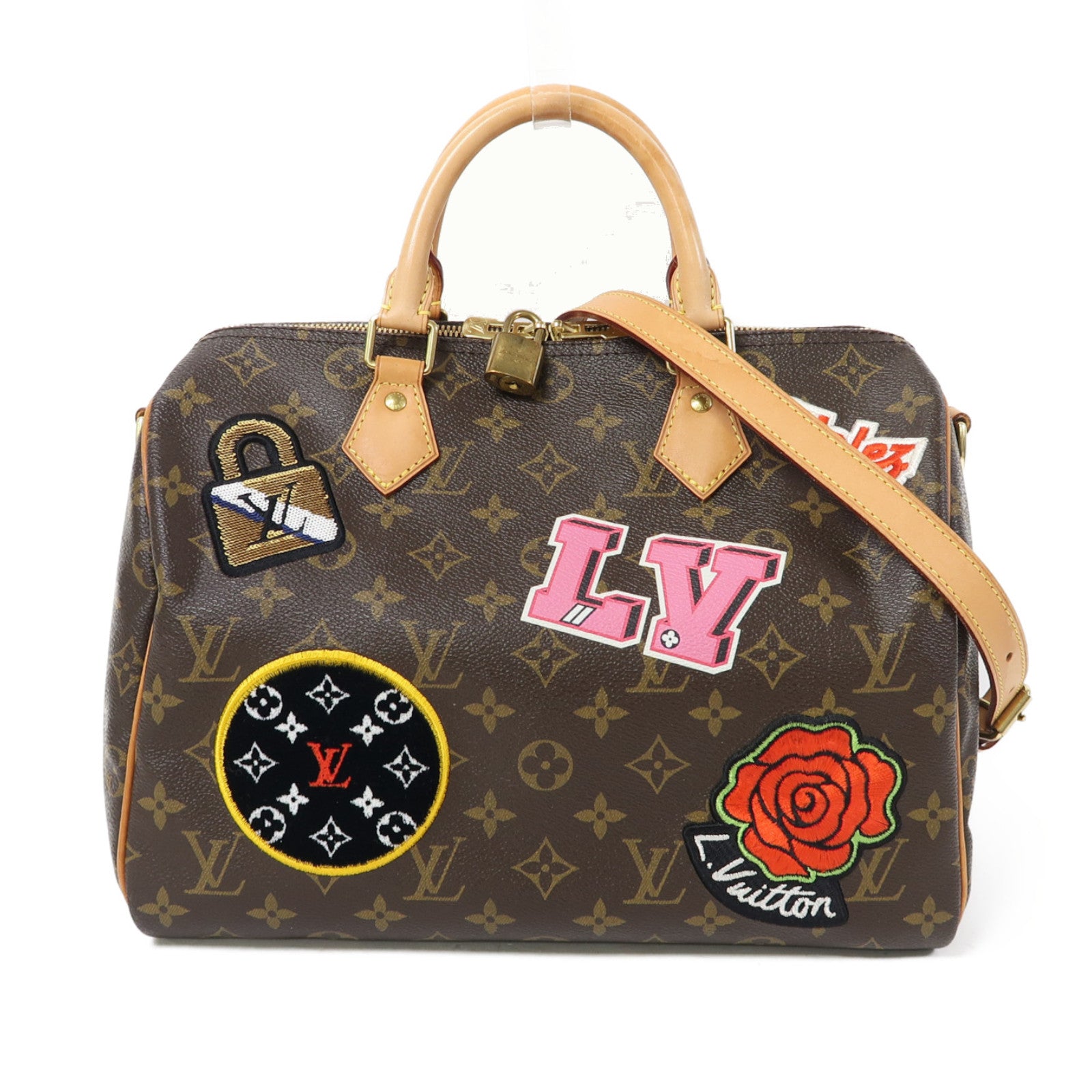 LOUIS VUITTON Monogram Speedy Bandoulière 30金扣手挽肩背兩用袋啡色
