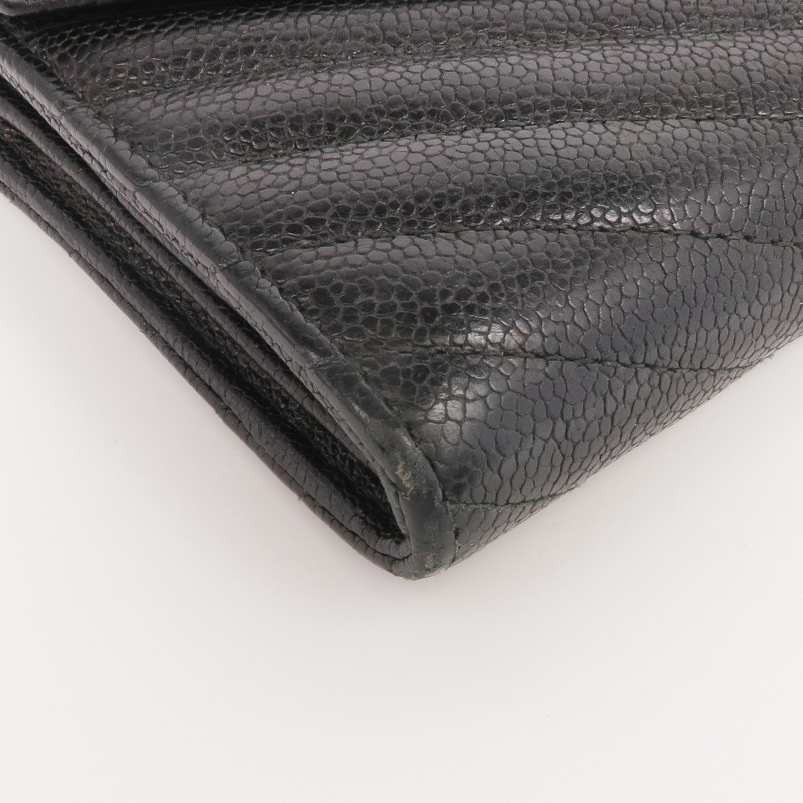 CHANEL 牛皮皮革Long Wallet銀扣長錢包