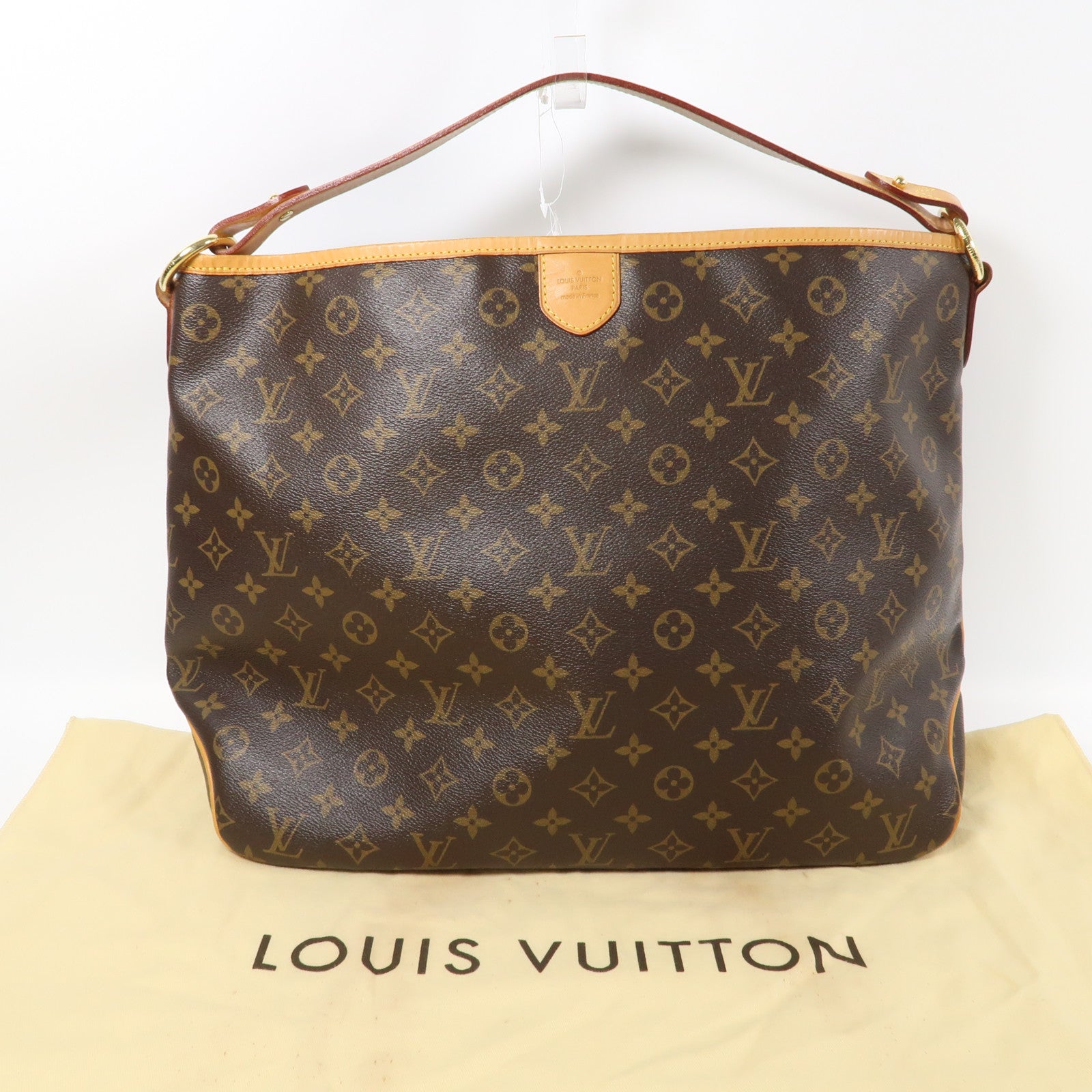LOUIS VUITTON Monogram Delightful MM金扣肩背袋啡色