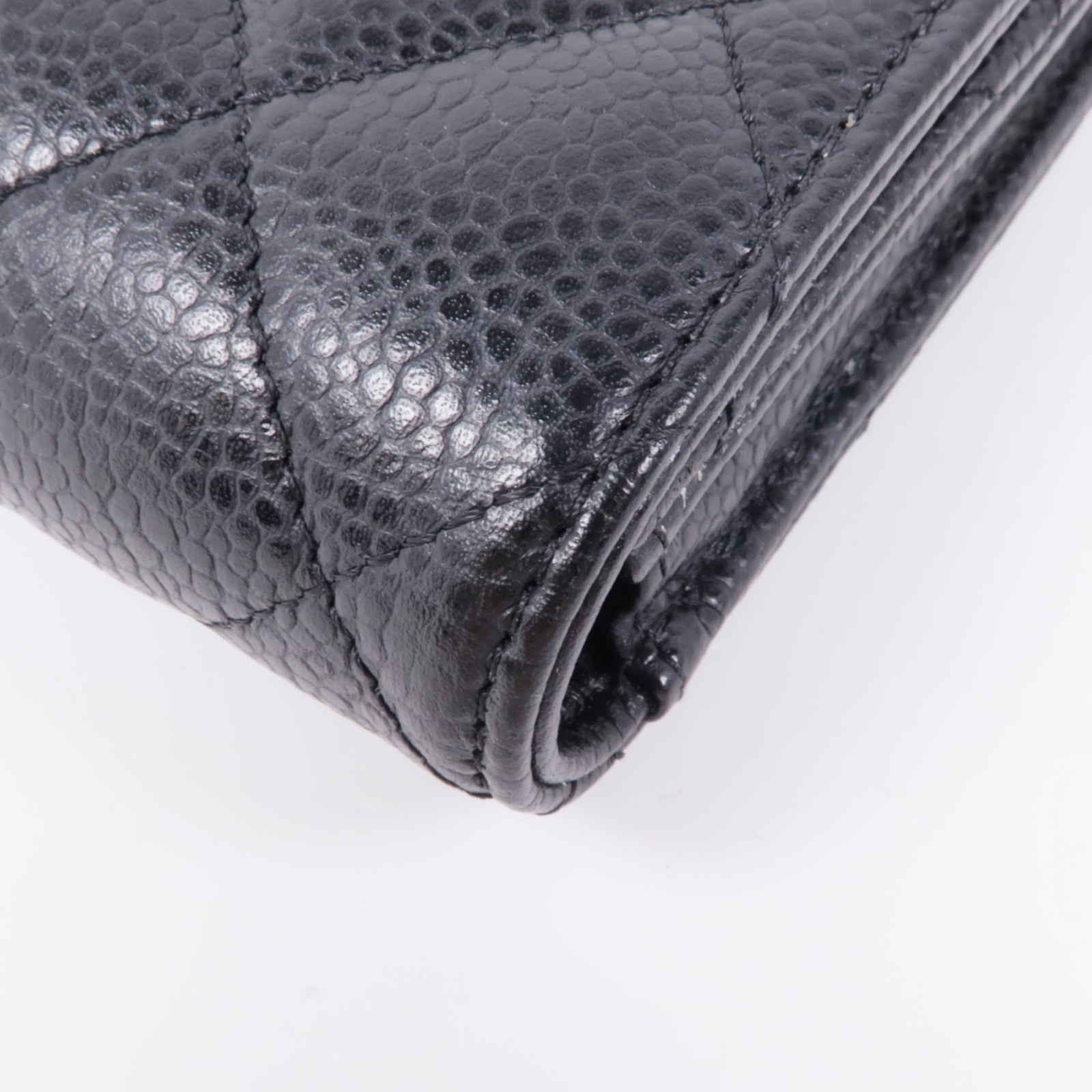 CHANEL 牛皮皮革Long Wallet金扣長錢包