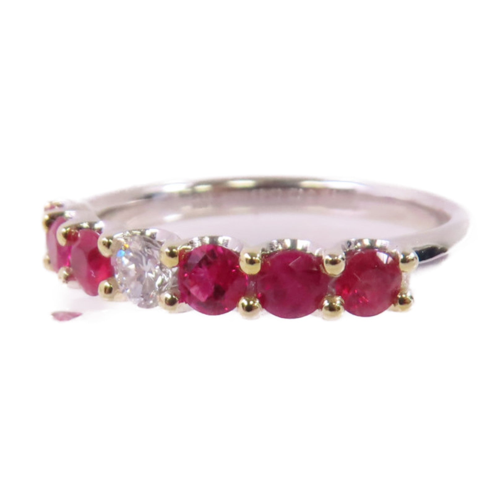 JEWELRY PT900鉑金Sapphire/Diamond Ring 0.82ct紅寶石/0.13ct鑽石戒指US#6.75