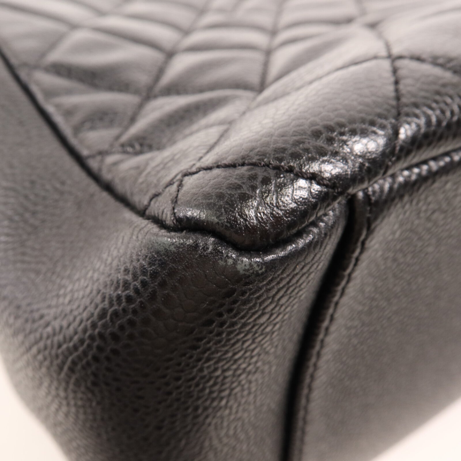 CHANEL 牛皮皮革GST Grand Shopping Tote Bag金扣鏈帶肩背袋