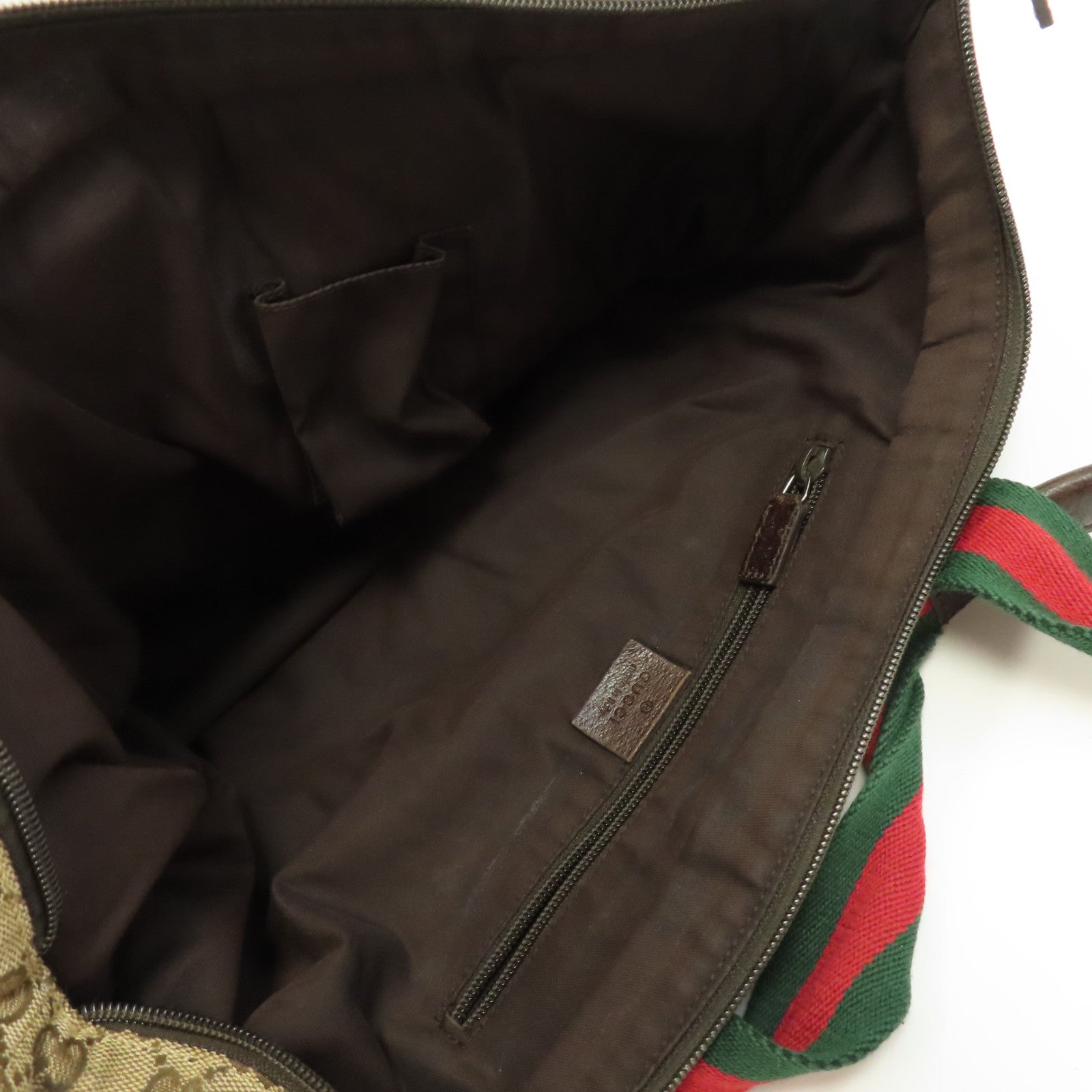 GUCCI 帆布Tote Bag銀扣手挽袋啡色