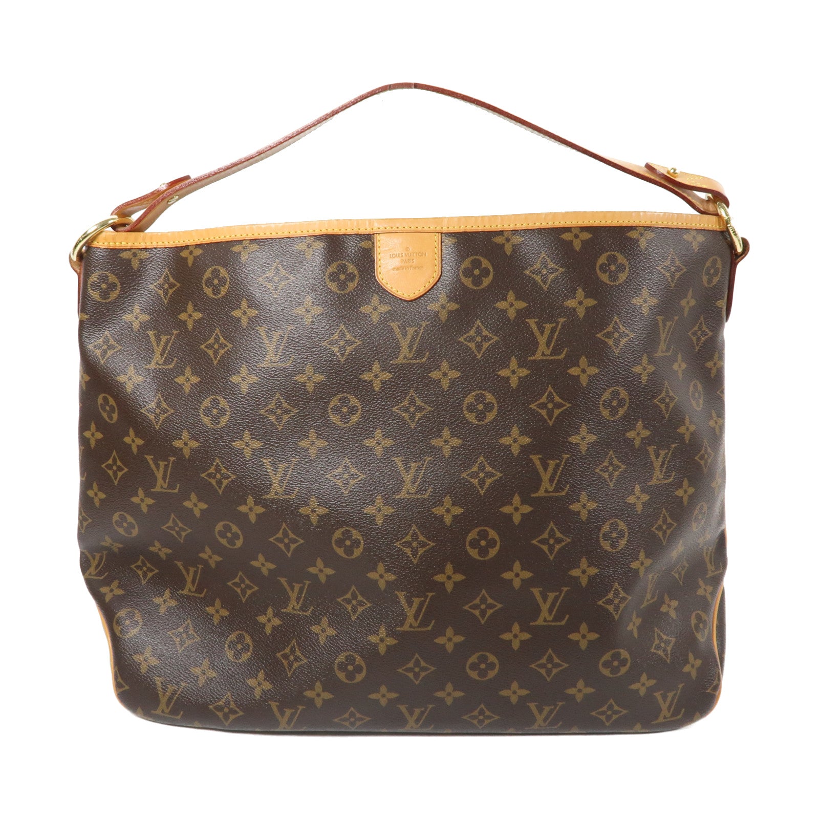LOUIS VUITTON Monogram Delightful MM金扣肩背袋啡色