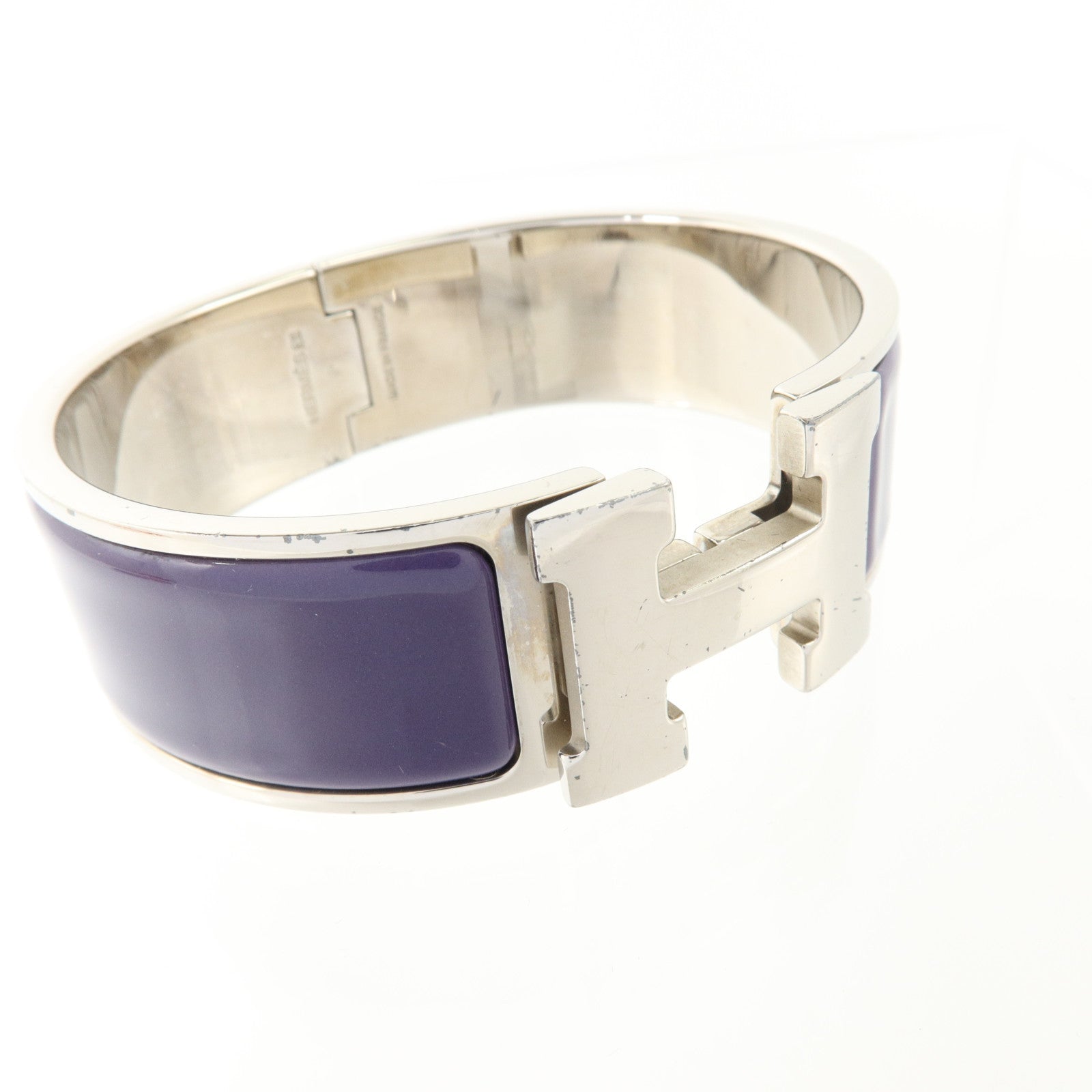 HERMES 金屬/琺瑯Clic-Clac H Bracelet銀扣手鏈