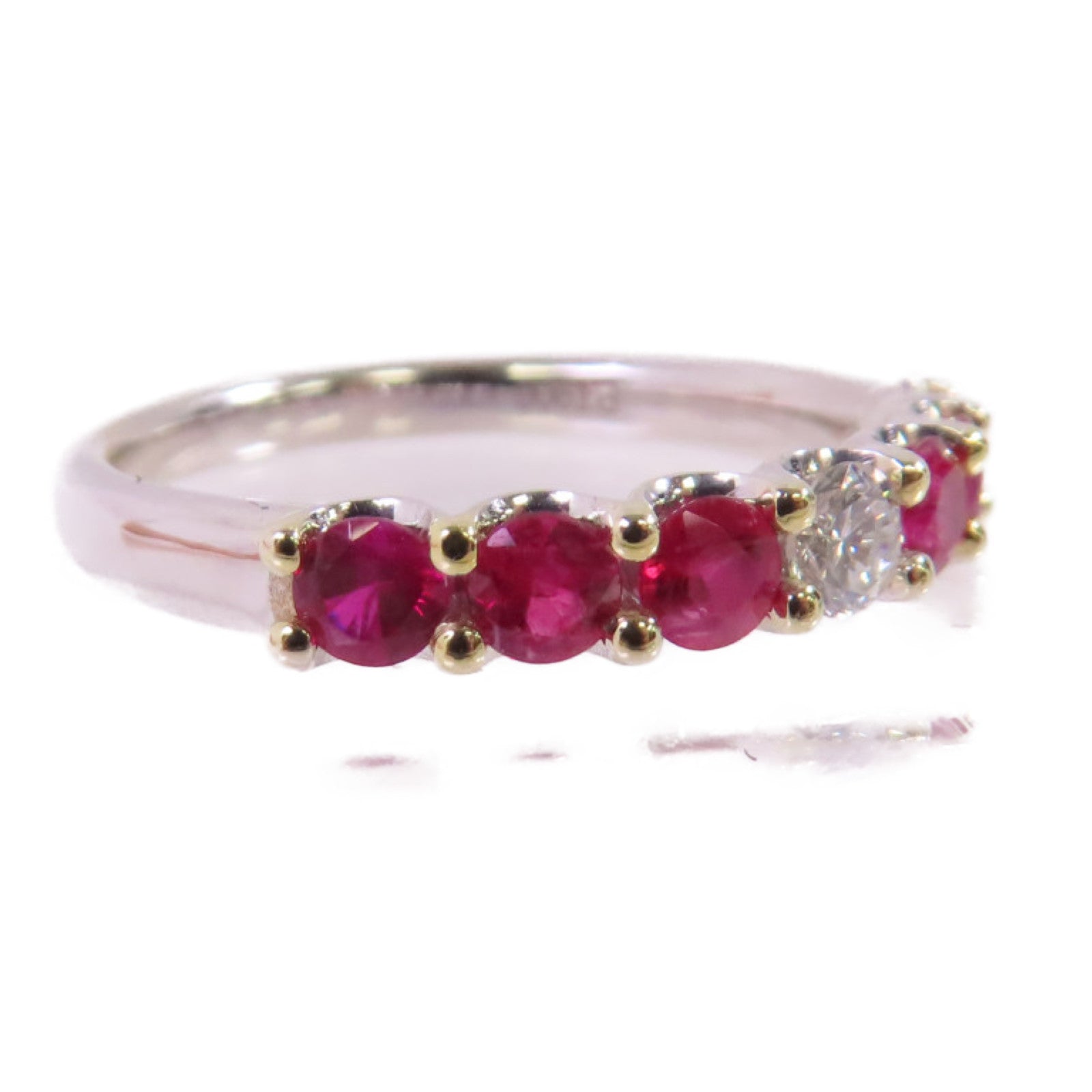 JEWELRY PT900鉑金Sapphire/Diamond Ring 0.82ct紅寶石/0.13ct鑽石戒指US#6.75