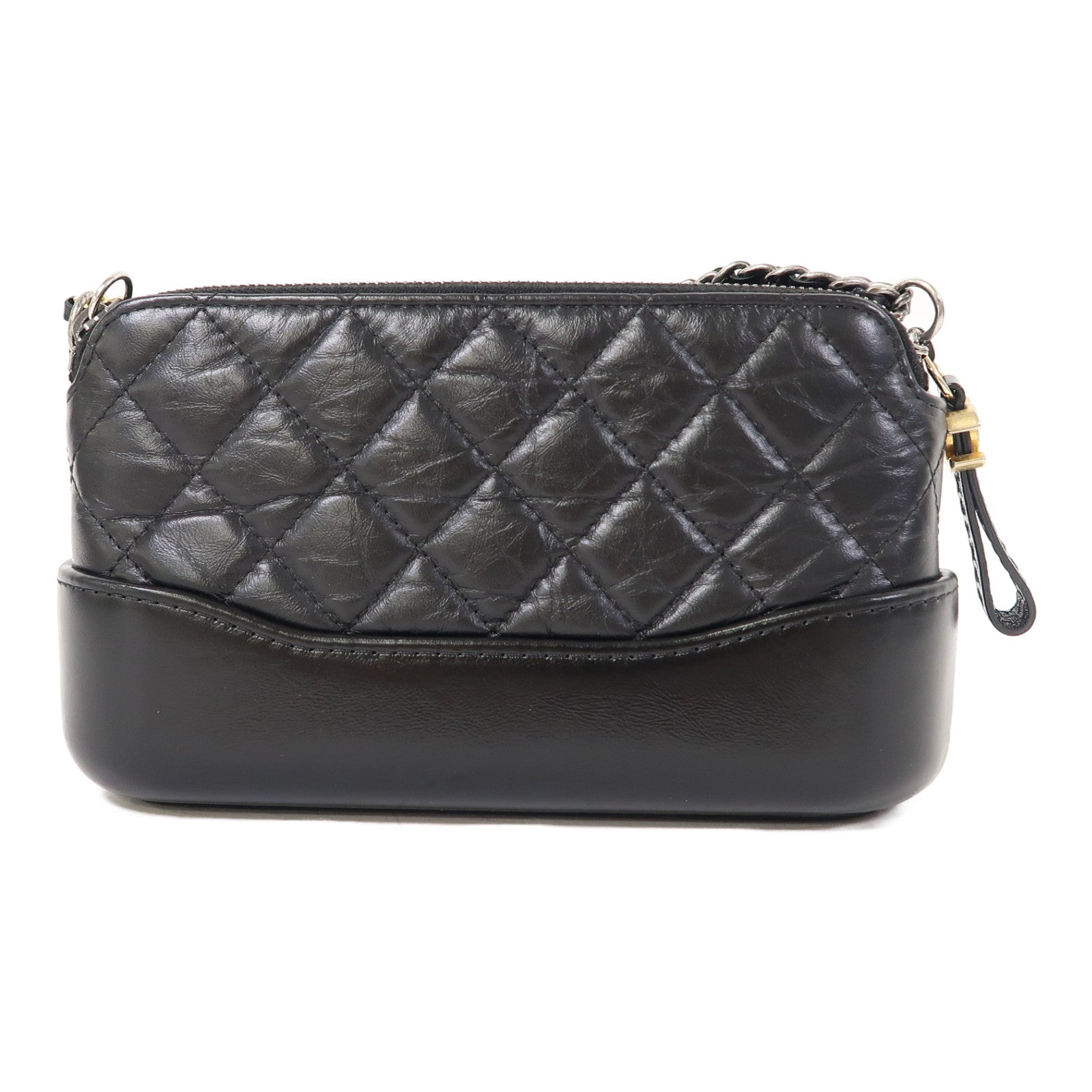 CHANEL 【激減優惠】菱格牛皮皮革Gabrielle Wallet On Chain鏈帶肩背袋黑色
