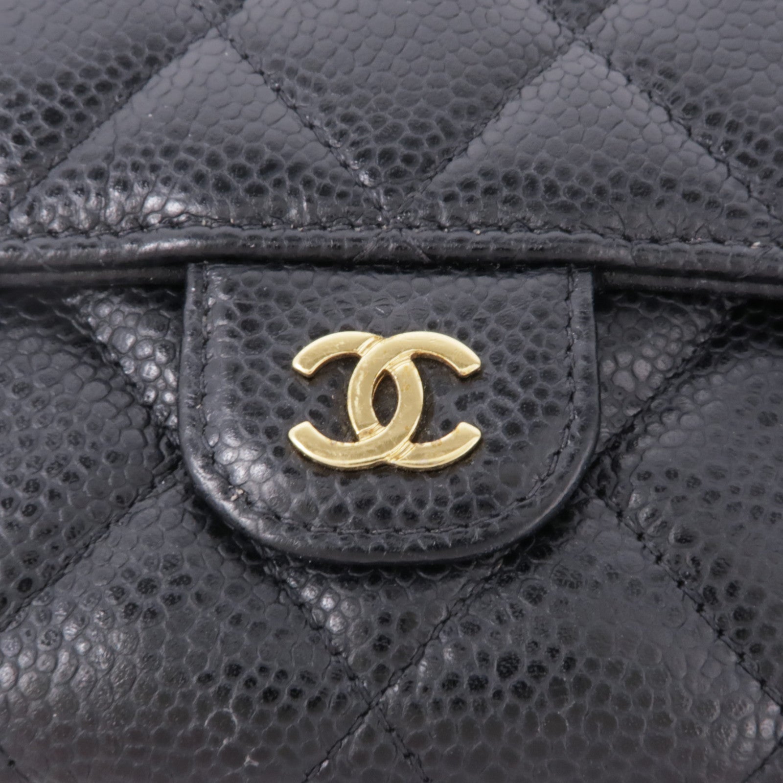 CHANEL 牛皮皮革Long Wallet金扣長錢包