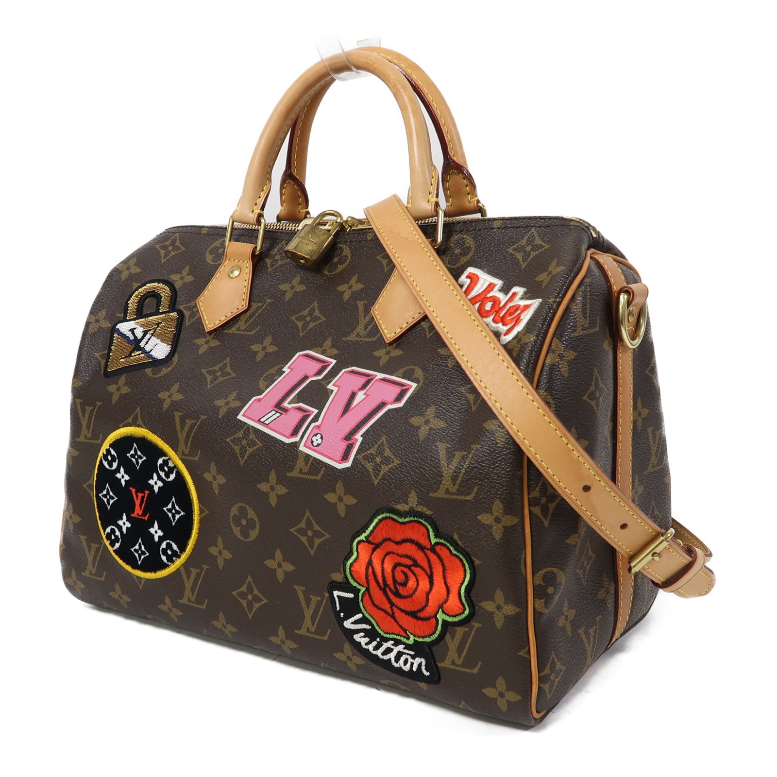 LOUIS VUITTON Monogram Speedy Bandoulière 30金扣手挽肩背兩用袋啡色