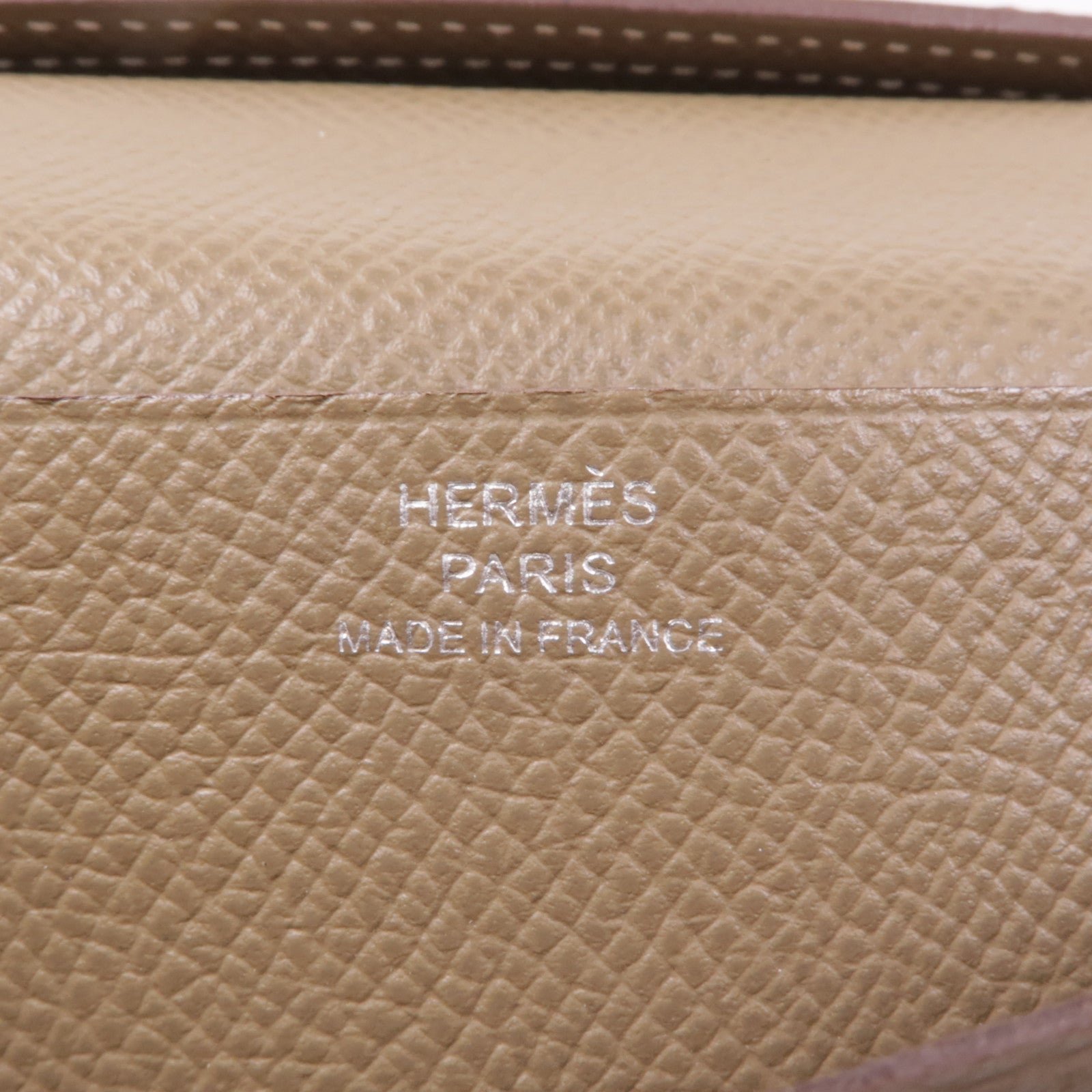 HERMES PHW Bearn Long Wallet Veau Epsom Leather Etoupe