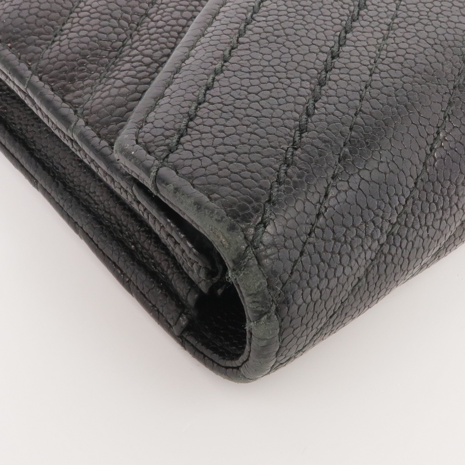 CHANEL 牛皮皮革Long Wallet銀扣長錢包