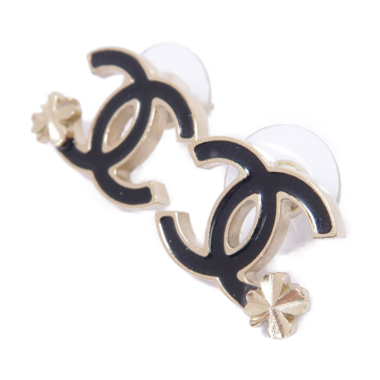 CHANEL PVC/金屬Earrings耳環黑色