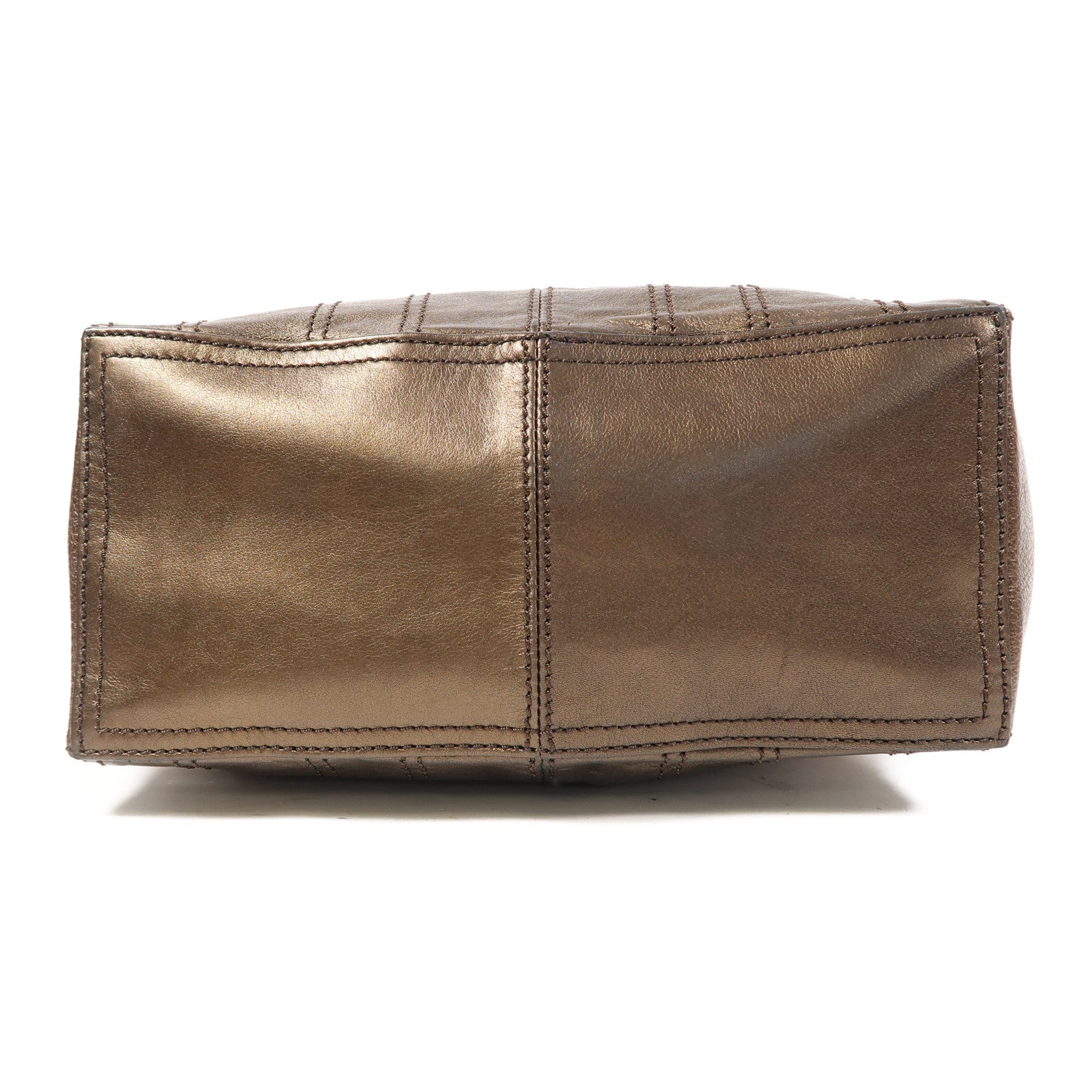 CELINE 【激減優惠】牛皮皮革2 Way Shoulder銀扣手挽肩背兩用袋啡色