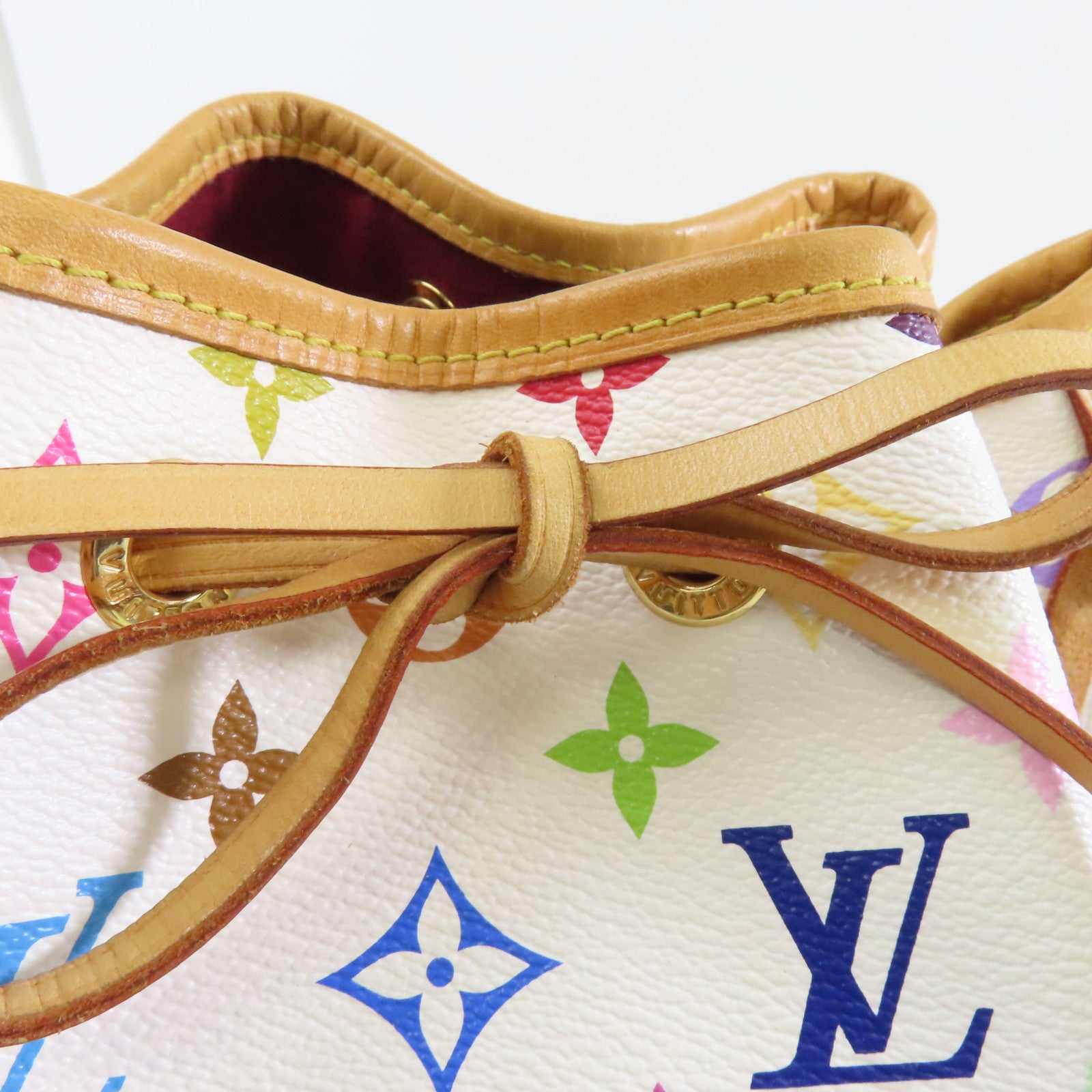 LOUIS VUITTON Monogram Multicolore Petit Noe金扣肩背袋白色/彩色