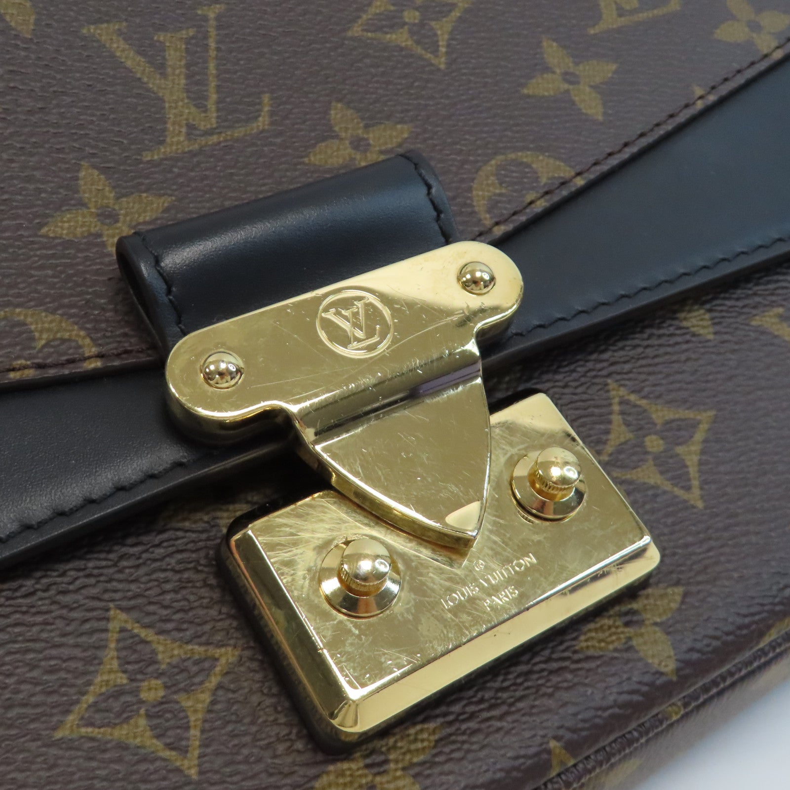 LOUIS VUITTON Monogram Marceau金扣鏈帶肩背袋啡色