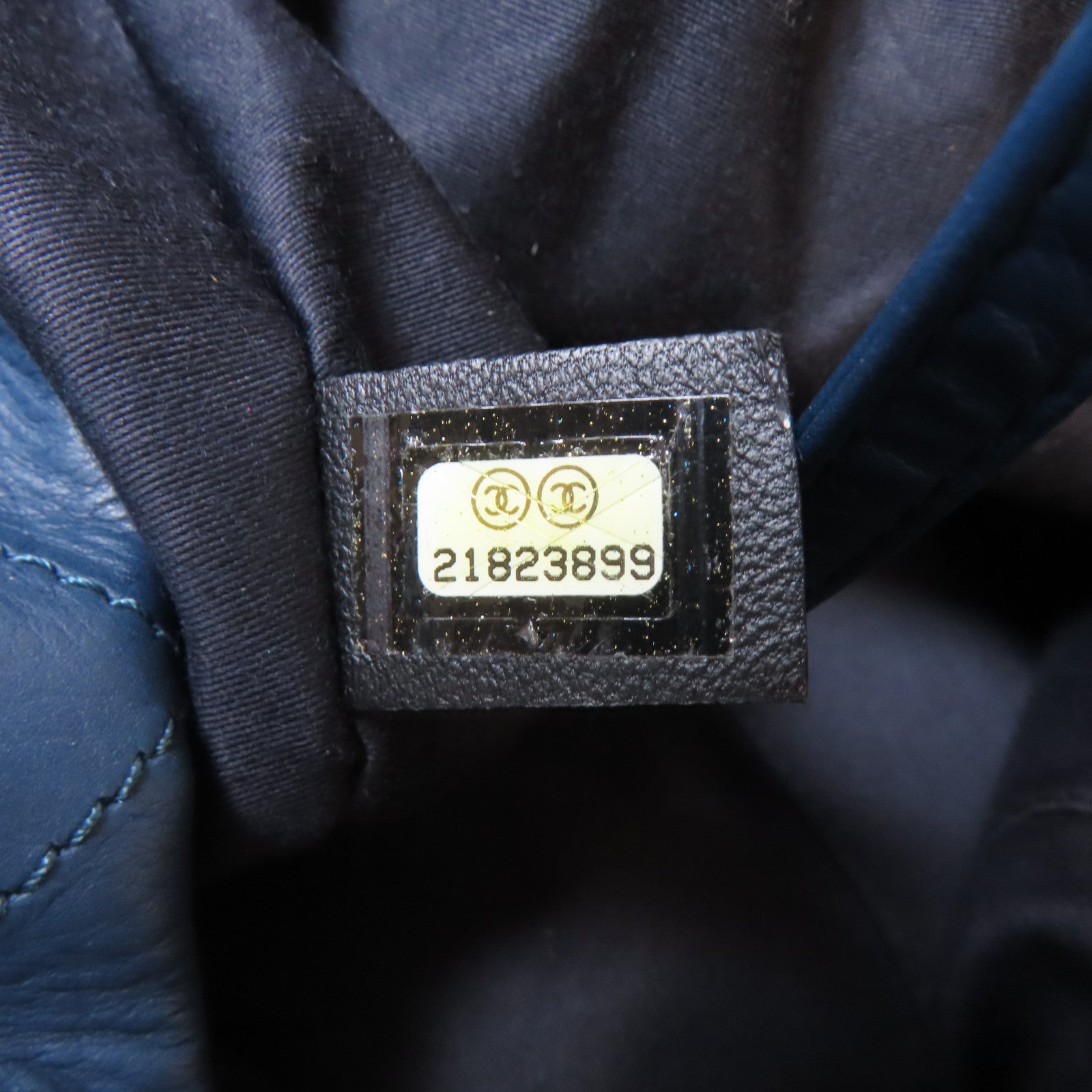 CHANEL 【激減優惠】菱格牛皮皮革Shoulder Bag銀扣鏈帶肩背袋藍色