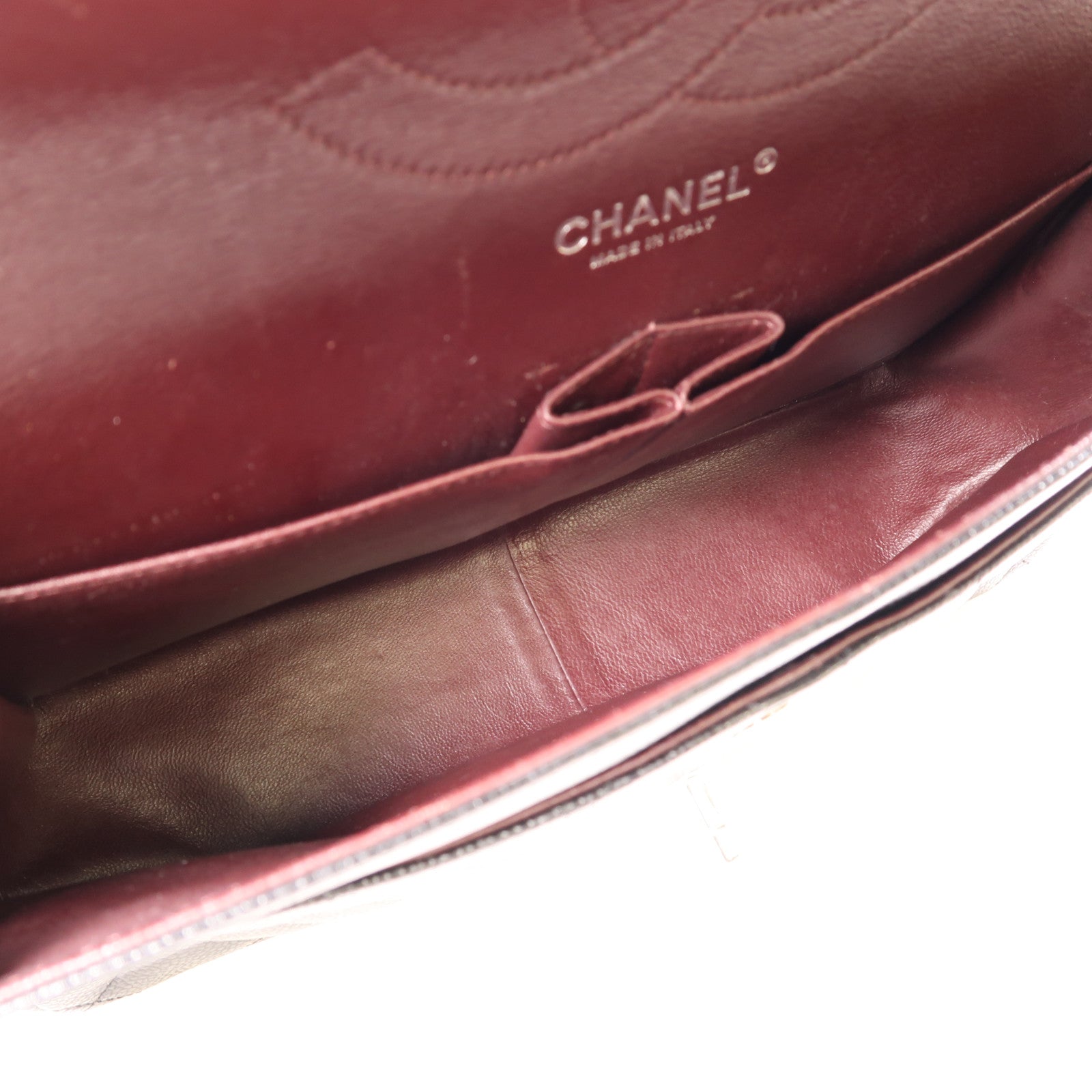 CHANEL 牛皮皮革Large Classic銀扣鏈帶肩背袋黑色