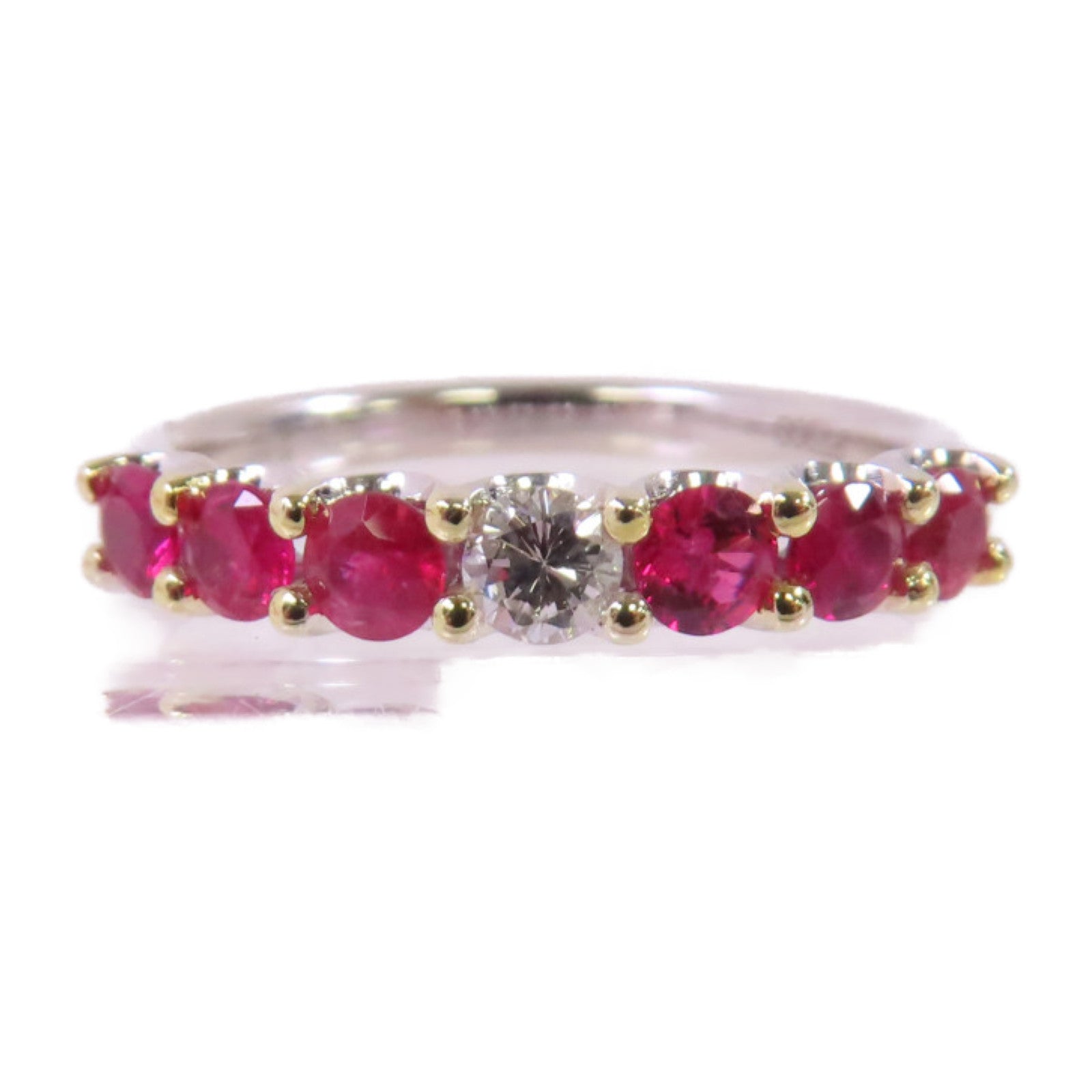 JEWELRY PT900鉑金Sapphire/Diamond Ring 0.82ct紅寶石/0.13ct鑽石戒指US#6.75