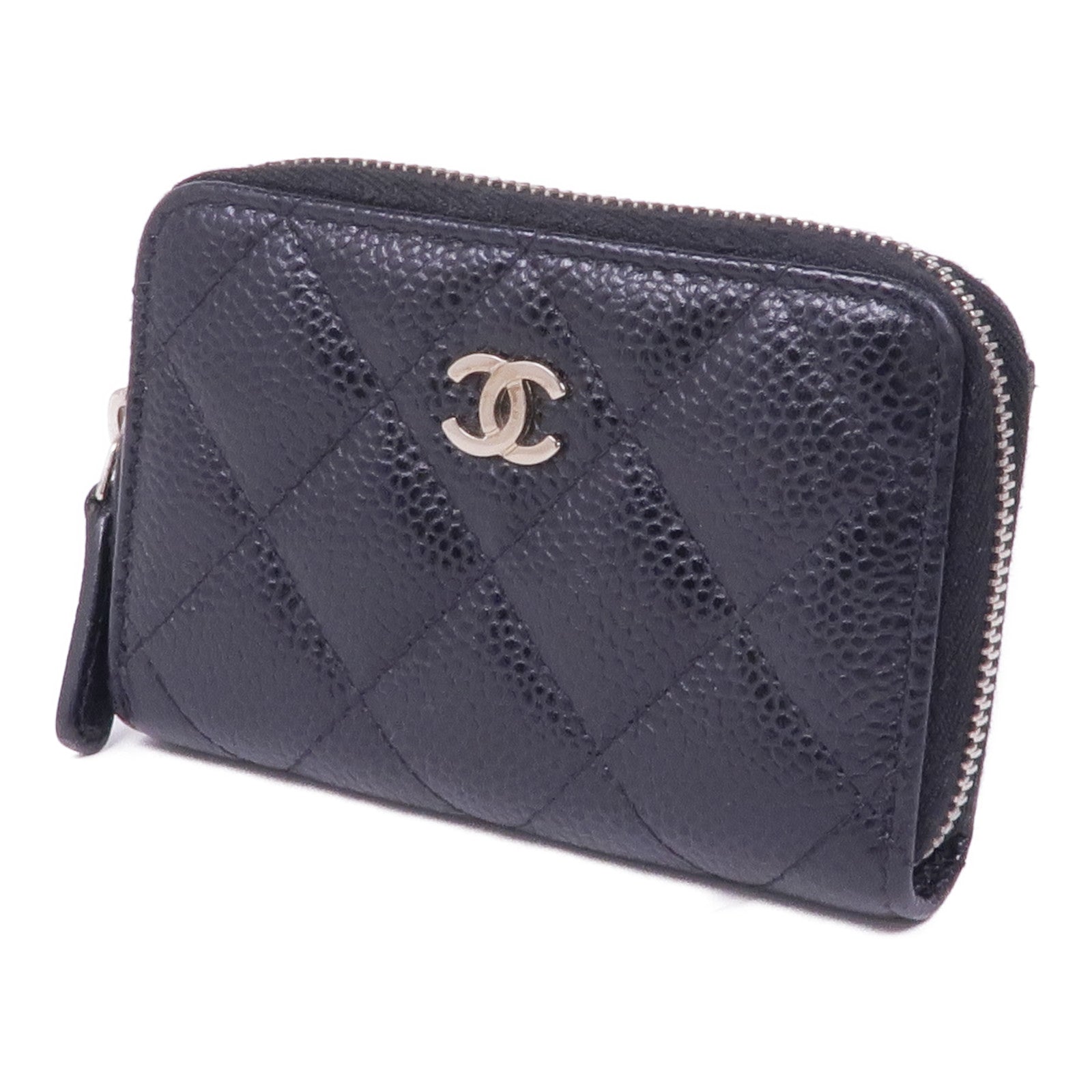 CHANEL 牛皮皮革Coin/Card Case銀扣零錢包/卡片套