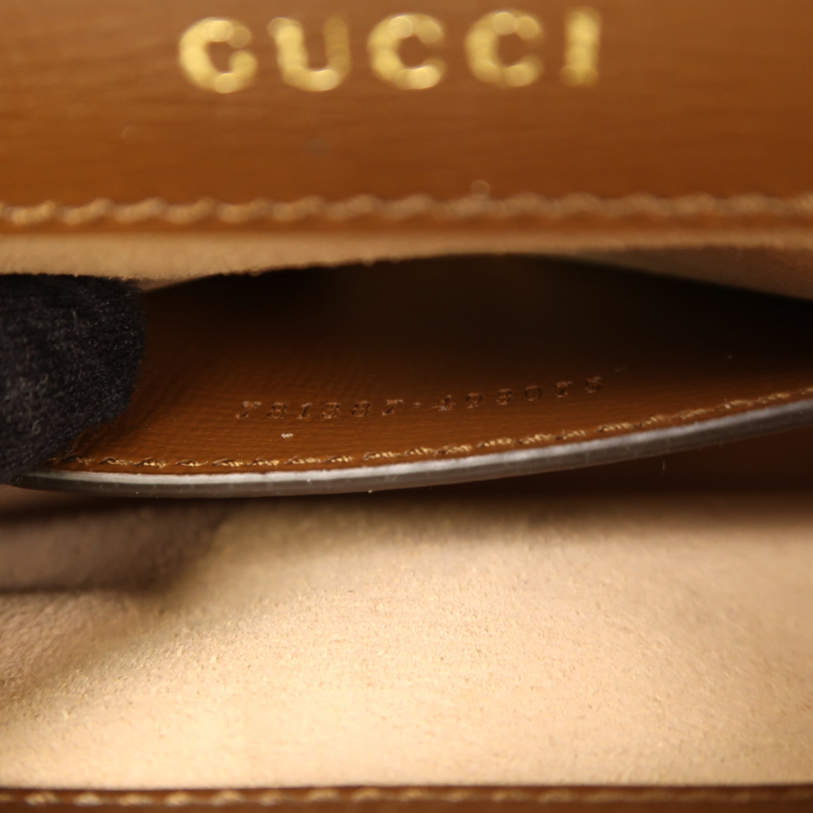 GUCCI 塗層帆布/牛皮皮革Horsebit 1955 Mini金扣手挽肩背兩用袋啡色