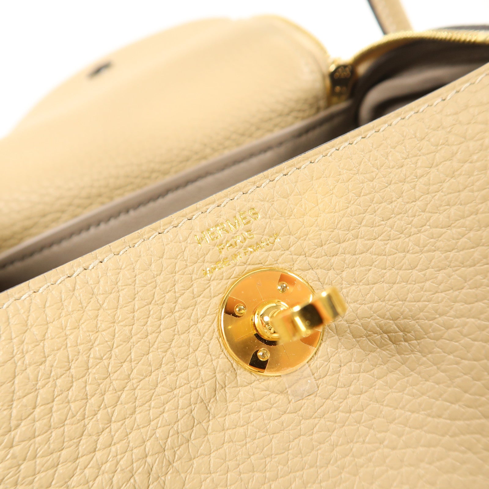 HERMES Clemence皮革Mini Lindy金扣手挽肩背兩用袋Trench