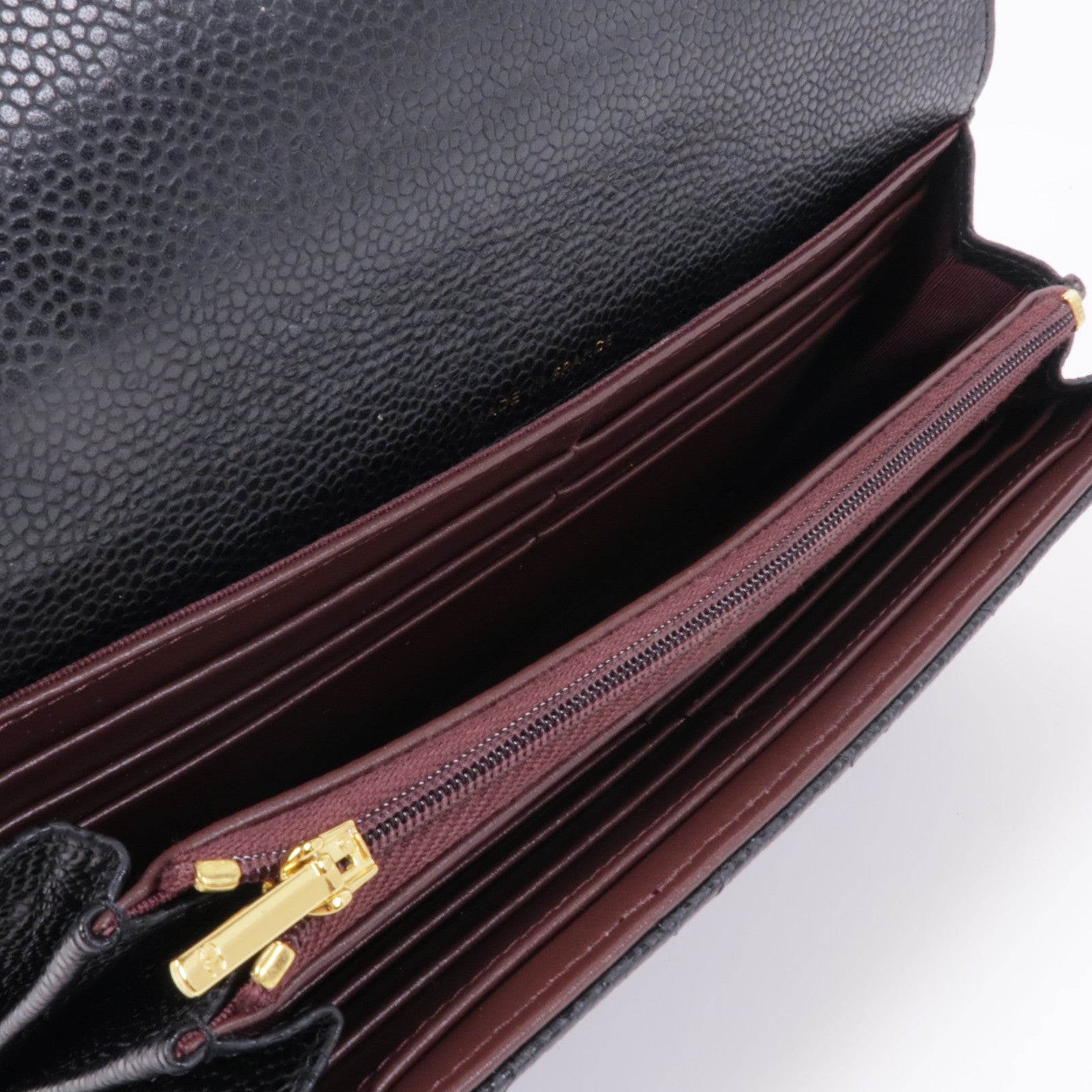 CHANEL 牛皮皮革Long Wallet金扣長錢包